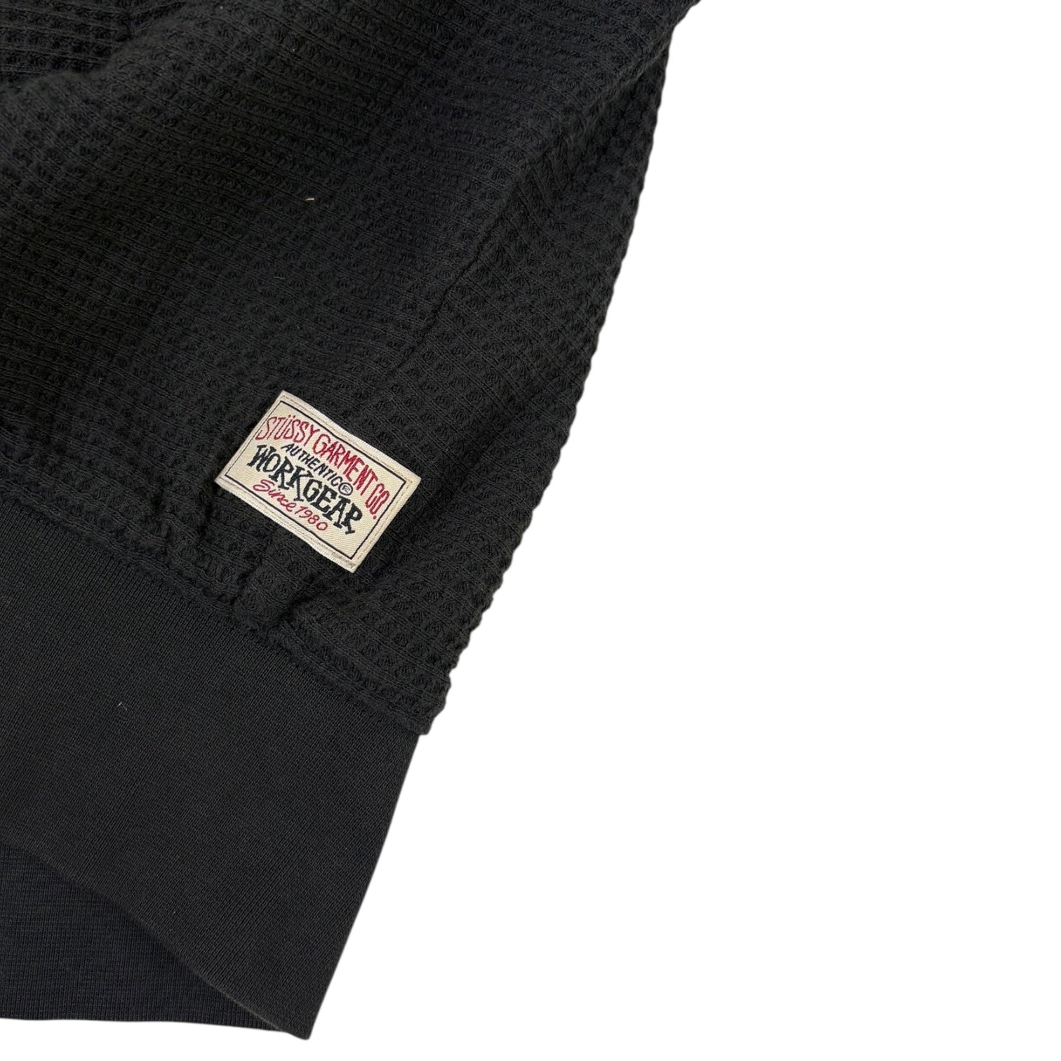 Stussy Double Layer Waffle Zip Hoodie Black