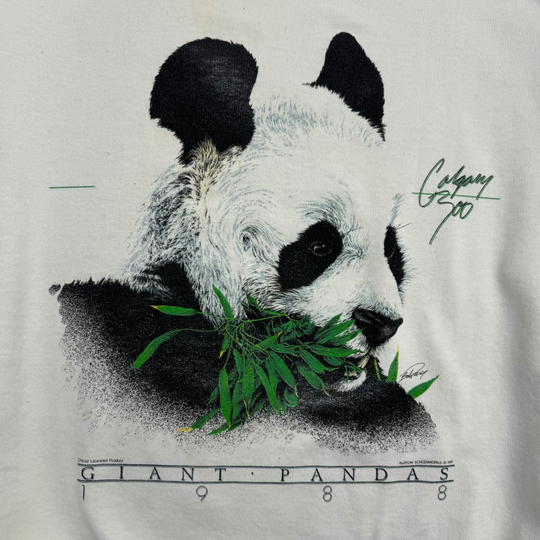 Vintage 1988 Calgary Zoo Panda Sweater White