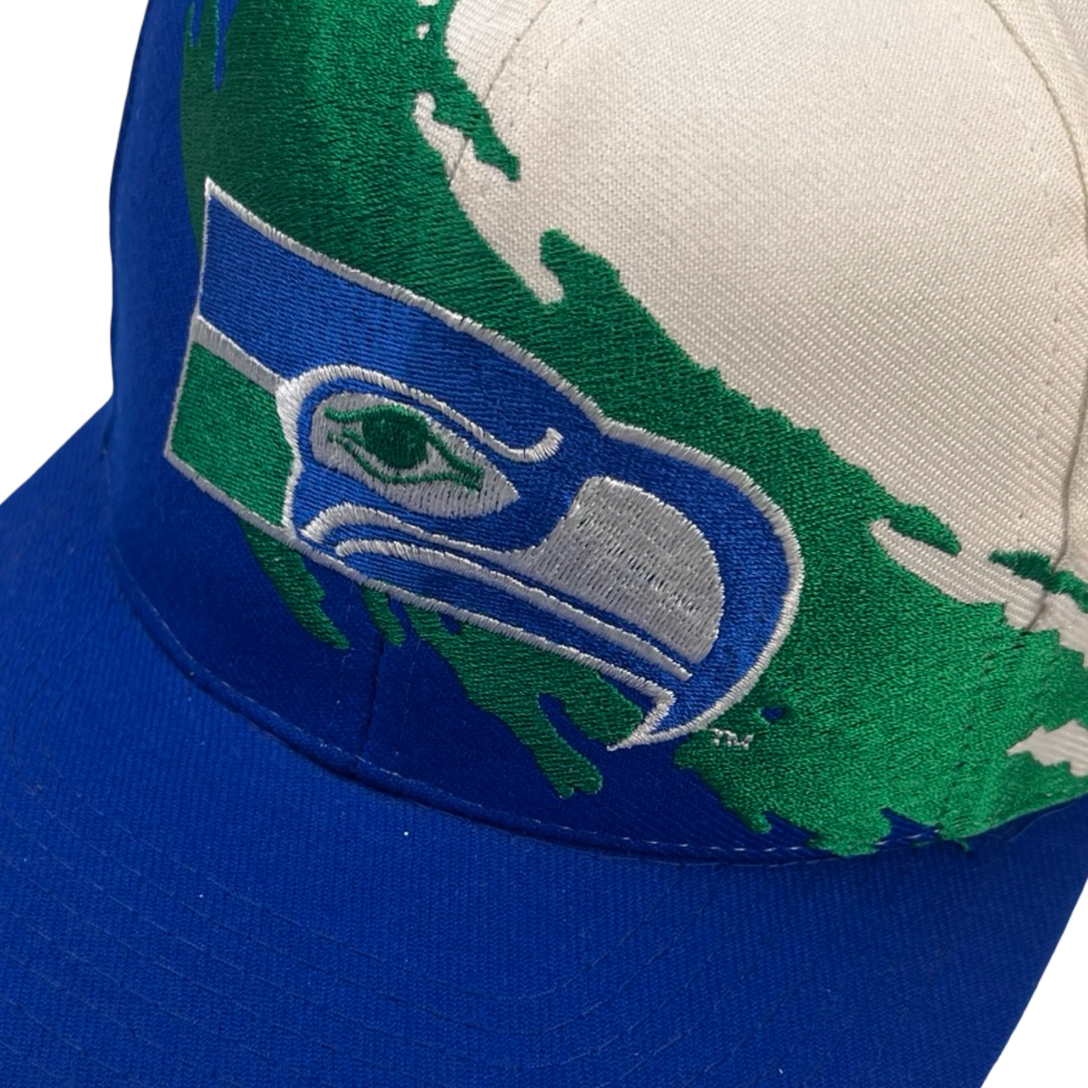Vintage Seattle Seahawks Splash Embroidered Snapback Blue