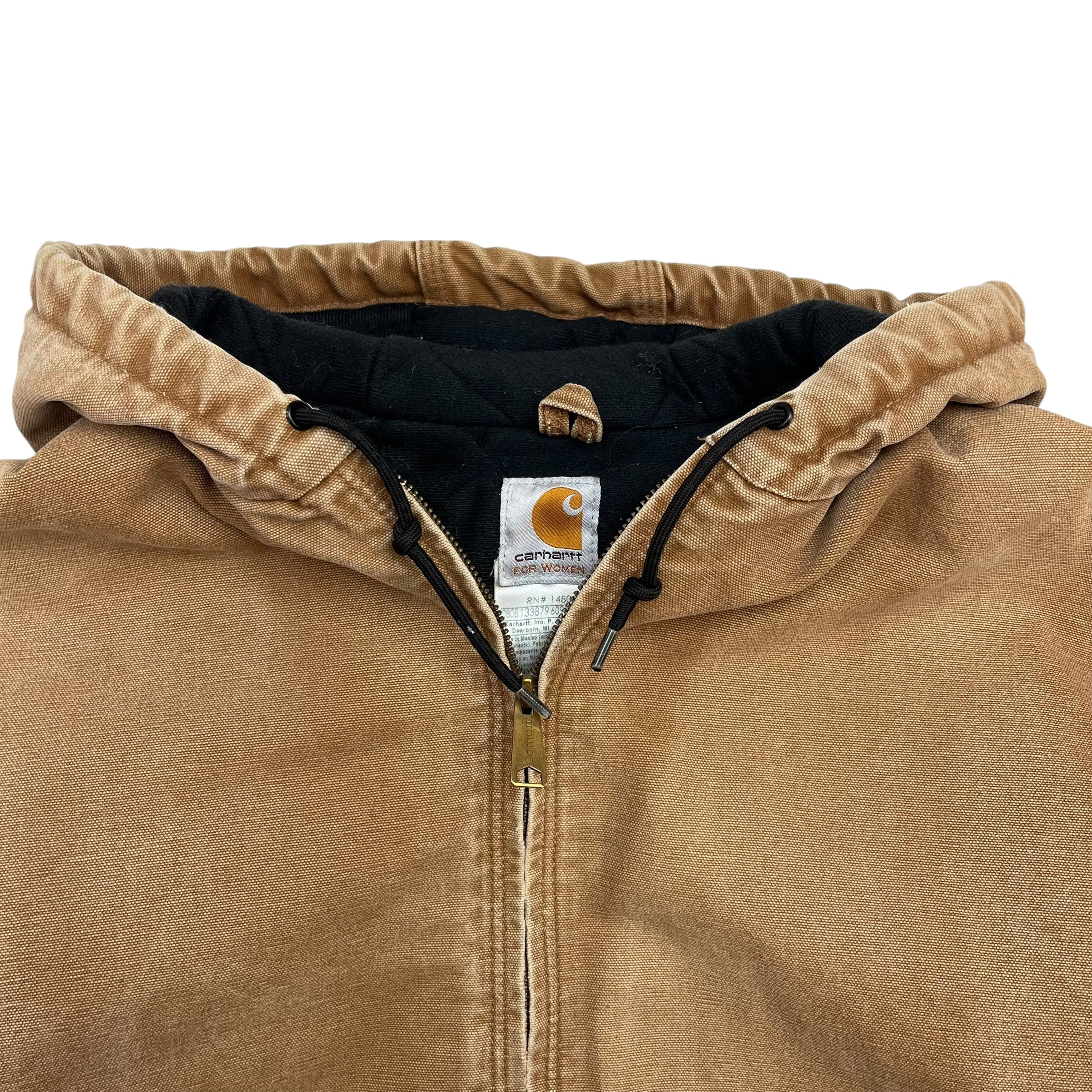 Vintage Carhartt Active Hooded Jacket Tan Brown