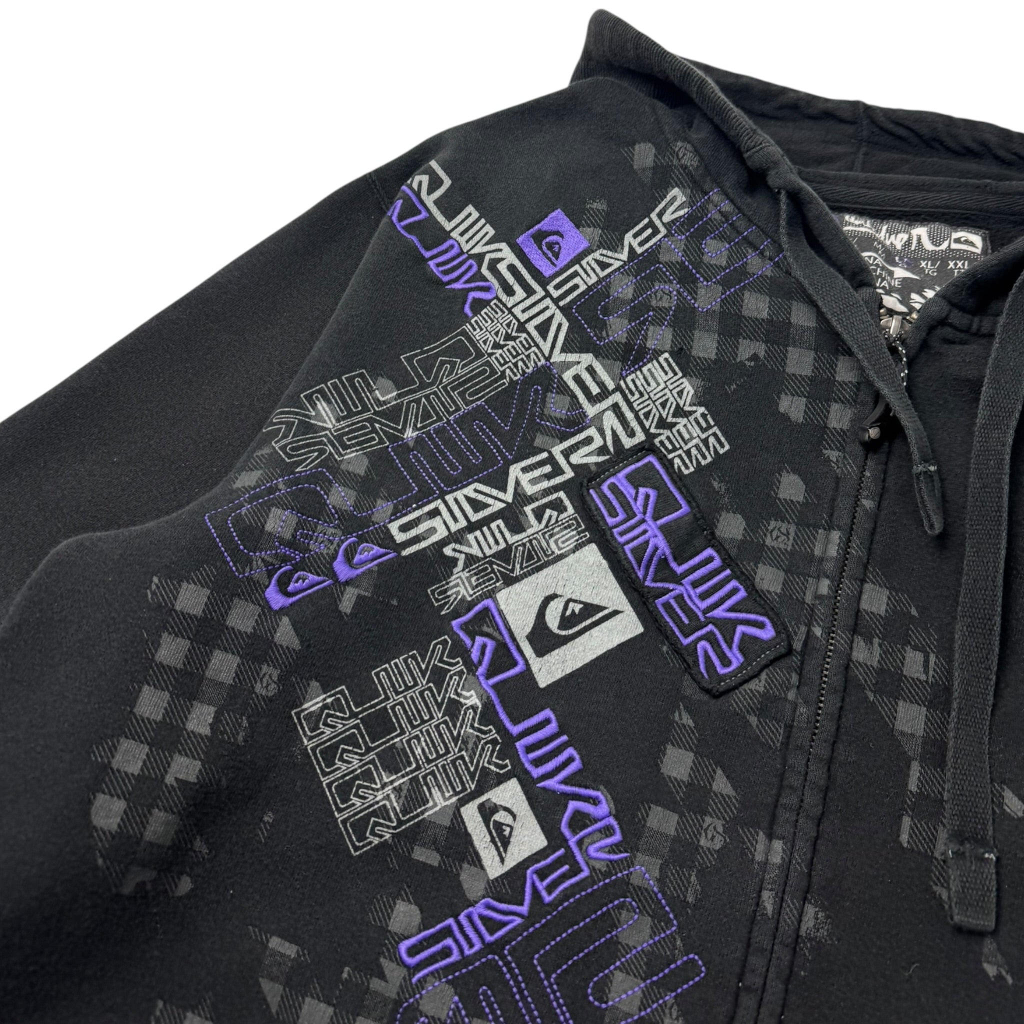 Vintage Y2K Quiksilver Embroidered Zip Up Hoodie