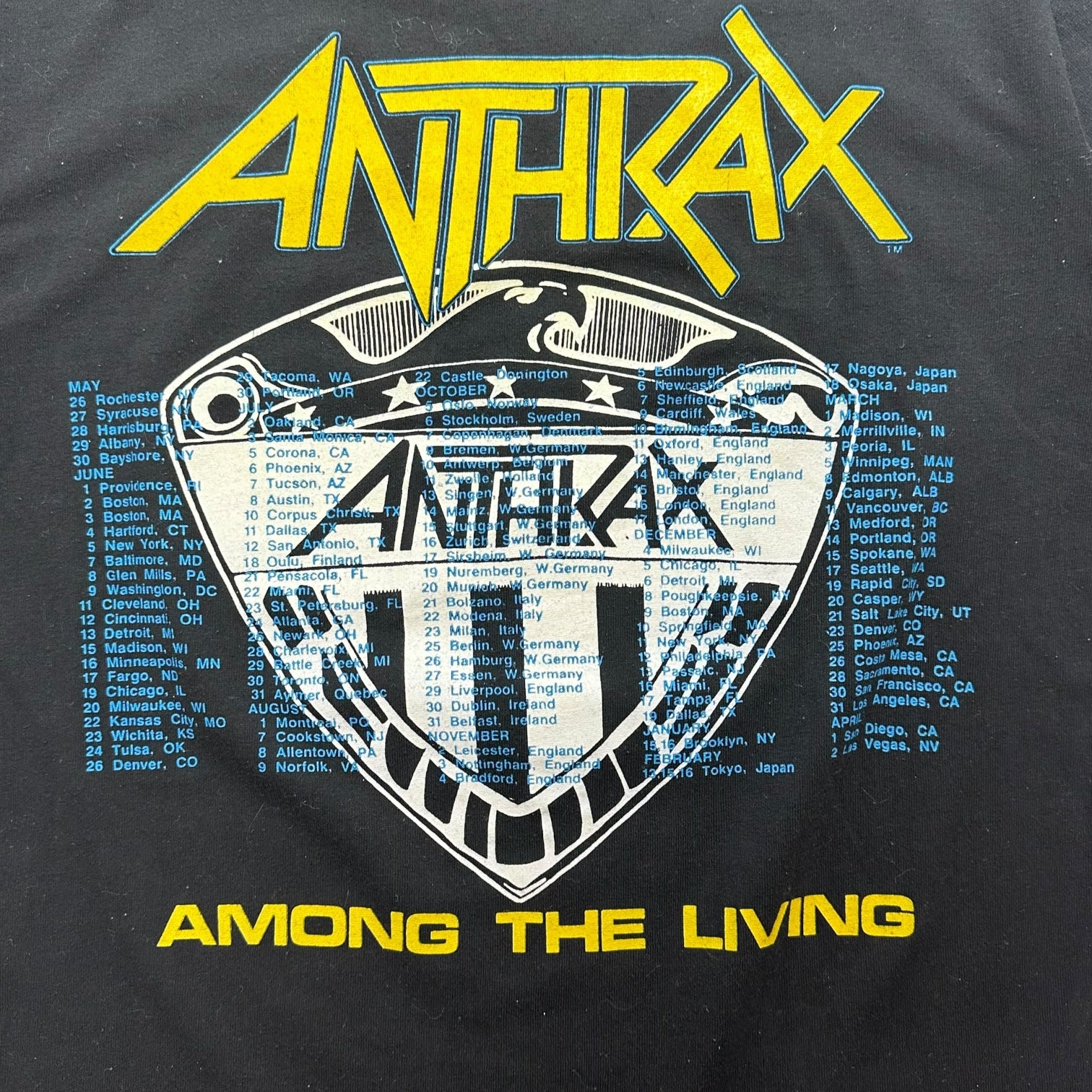 1988 Anthrax ‘Among The Living Tour’ Tee Black