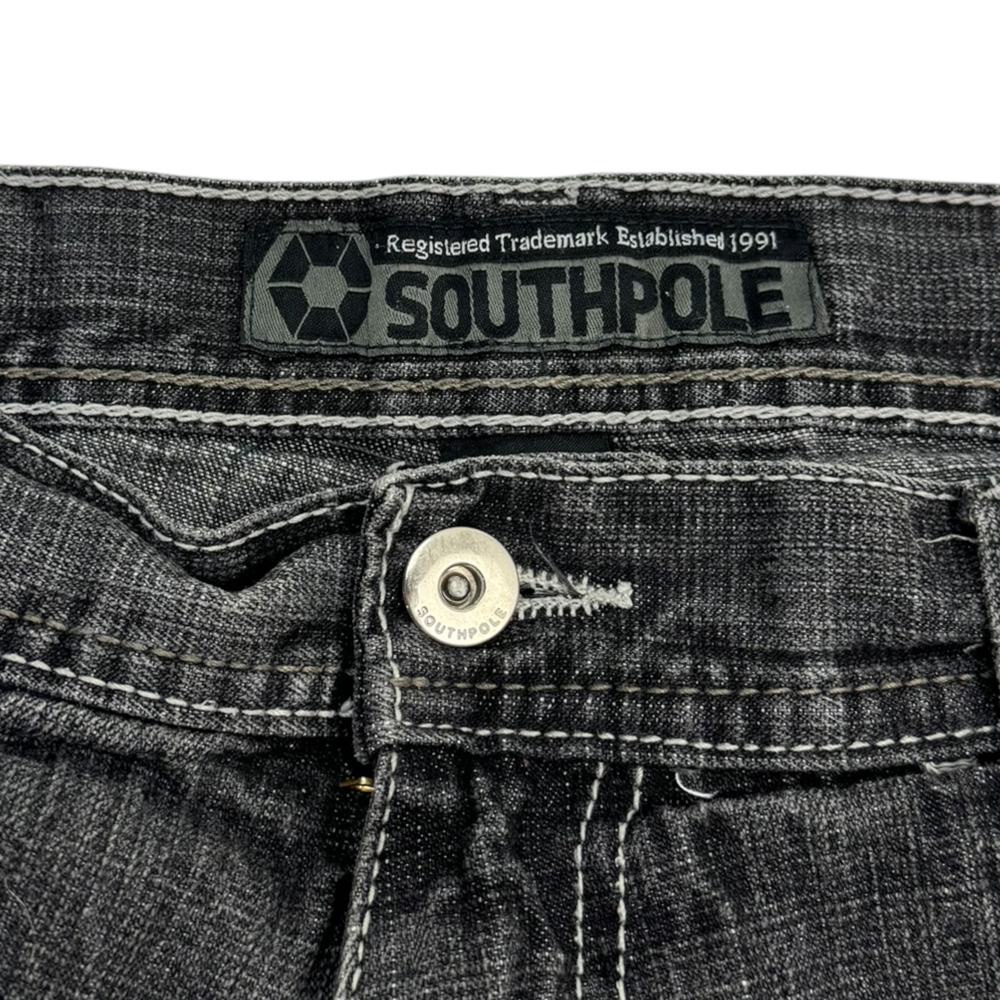 Y2K South Pole Wide Leg Grey Wash Jeans