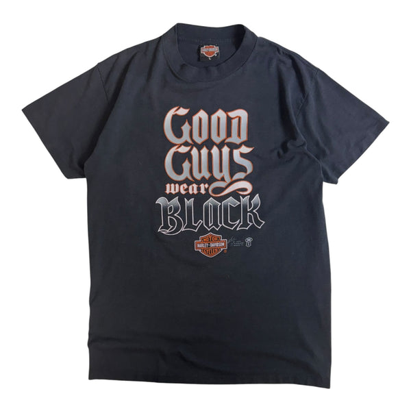 Harley Davidson Good Guys Wear Black 1986 3D Emblem T-Shirt