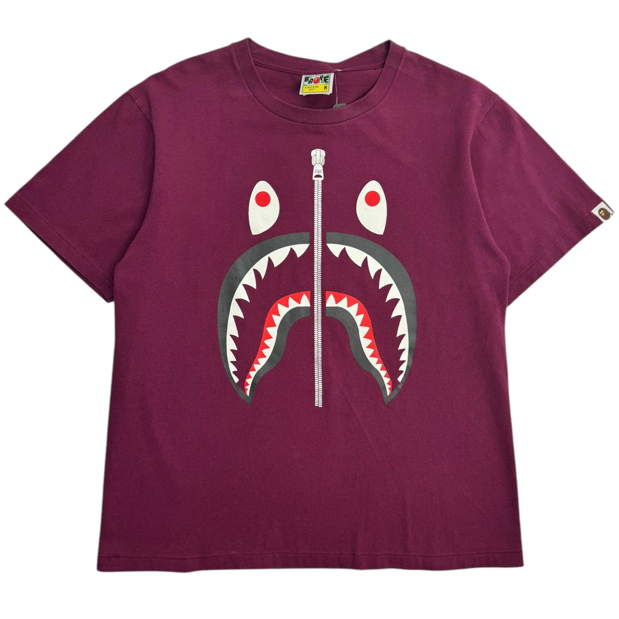 Bape Shark Face T-Shirt Burgundy