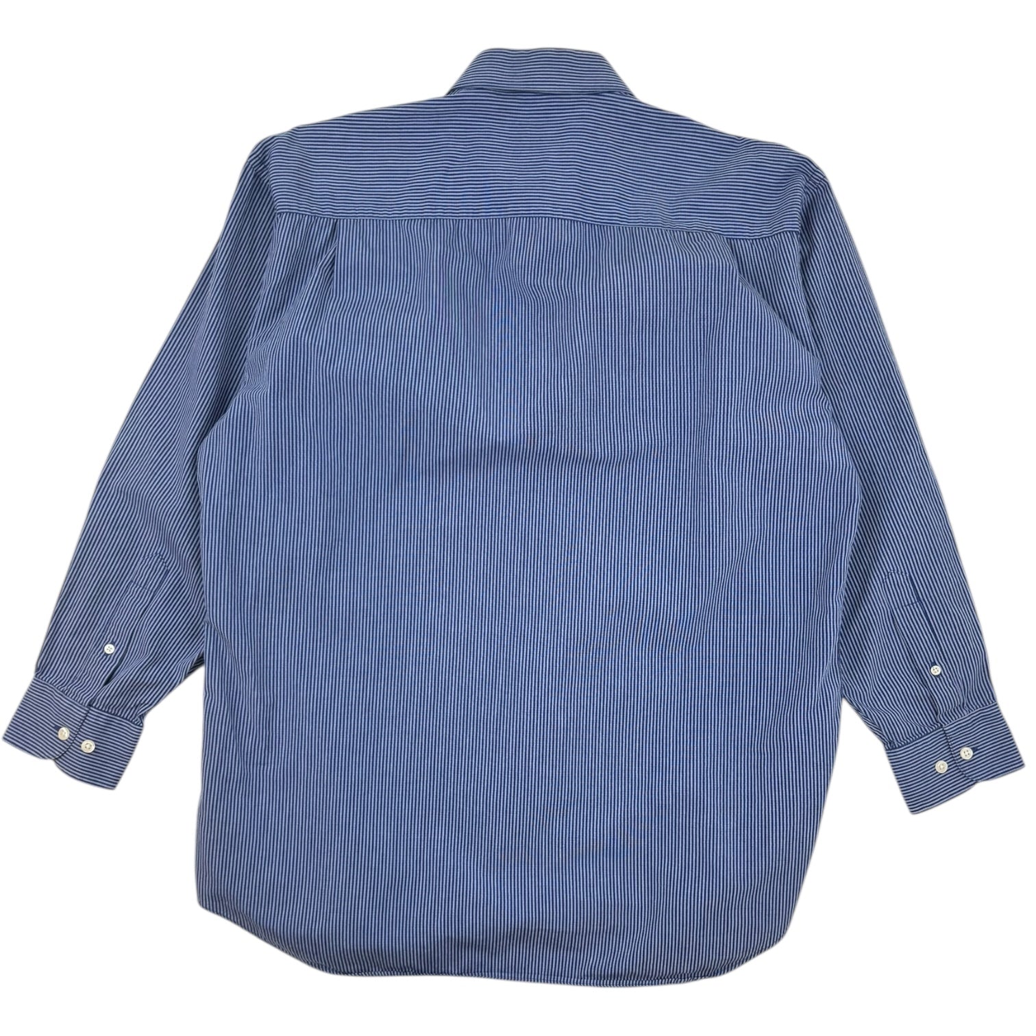 Christian Dior Pinstripe Button-Up Dress Shirt Blue