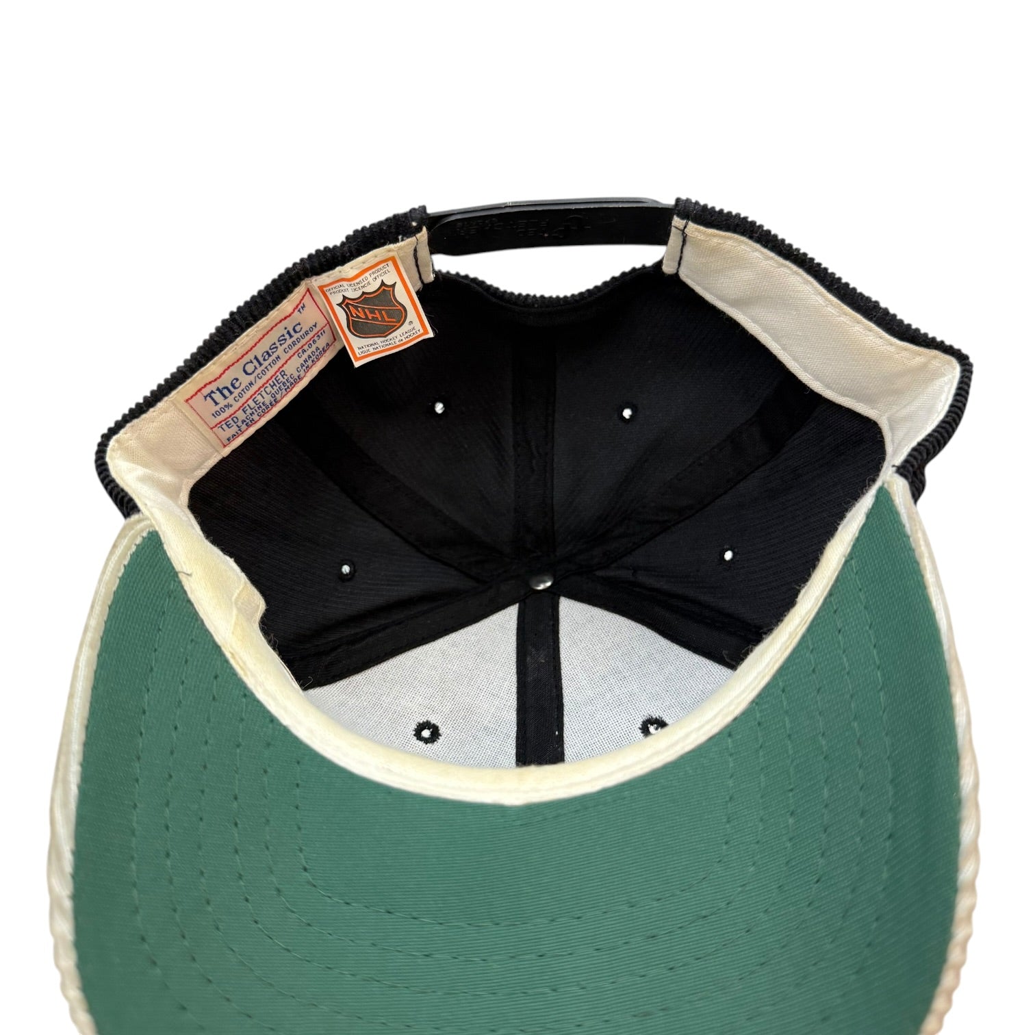 Vintage Ted Fletcher Pittsburgh Penguins Corduroy Hat Black