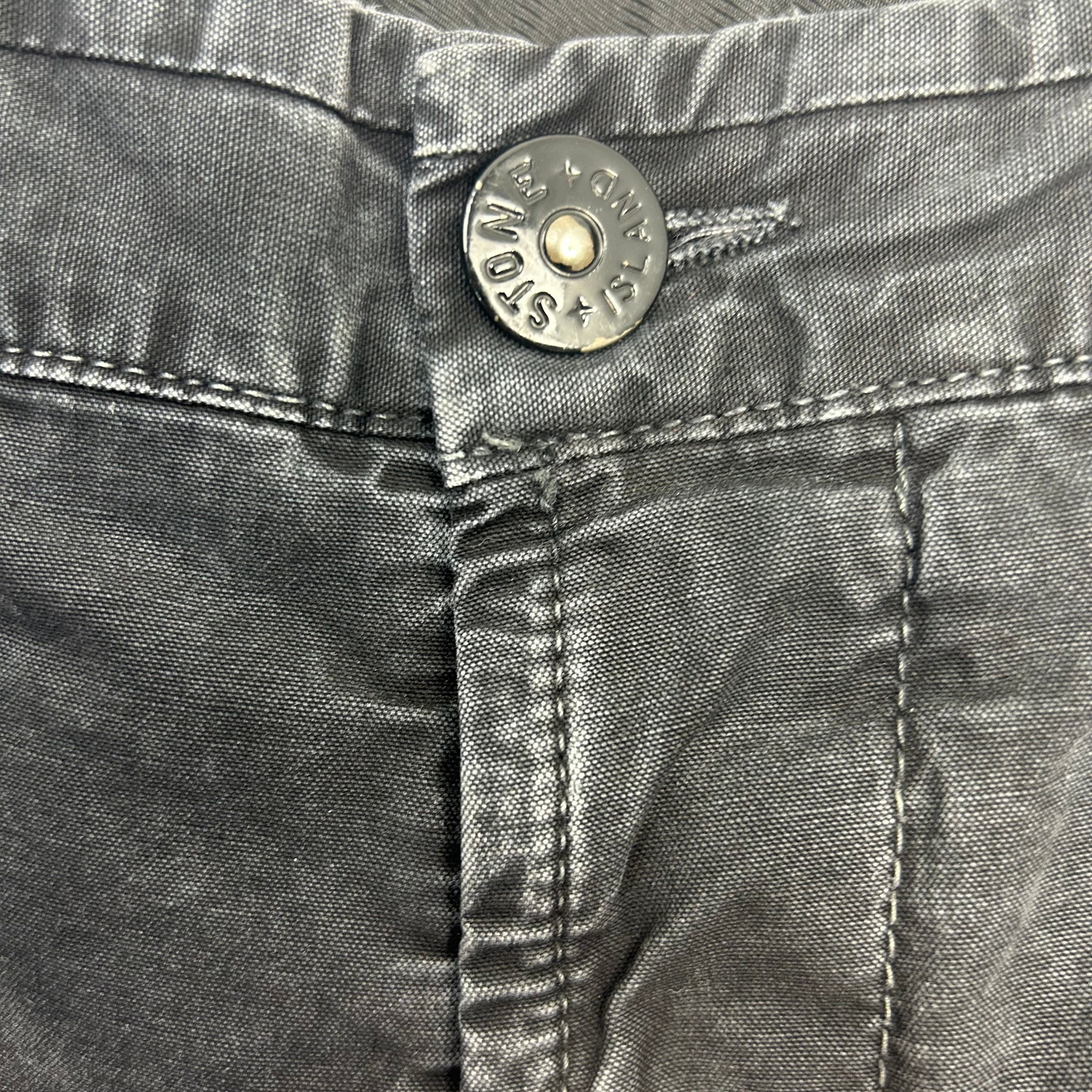 Stone Island Straight Leg Cargo Pants Washed Black