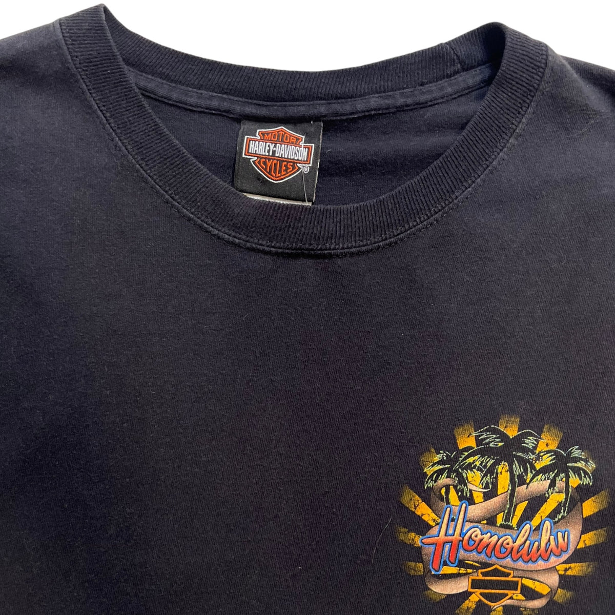 Vintage Harley Davidson Honolulu, Hawaii Long Sleeve T-Shirt Black