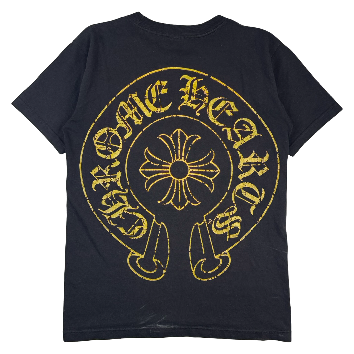 Chrome Hearts Gold Glitter Horseshoe Metallic Cross Black