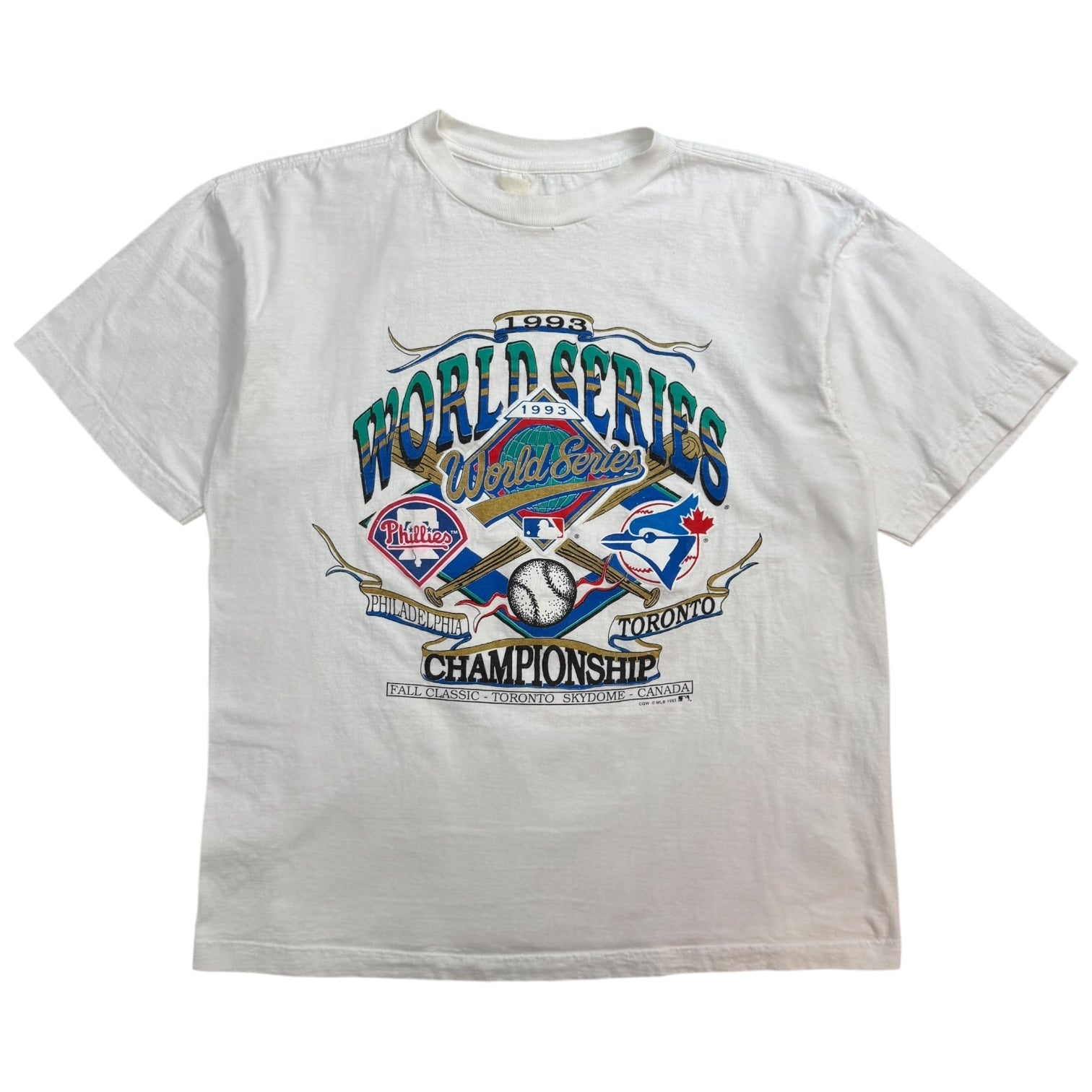 1993 Philadelphia Phillies Vs Toronto Blue Jays World Series Tee White