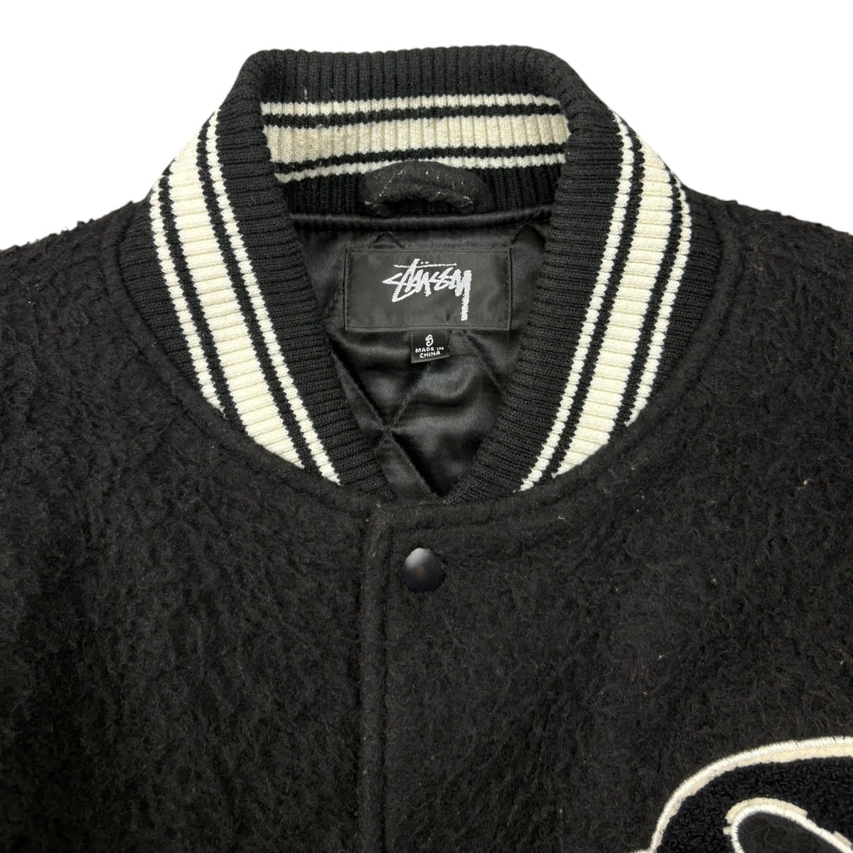 Stussy Casentino Wool Varsity Bomber Jacket Black
