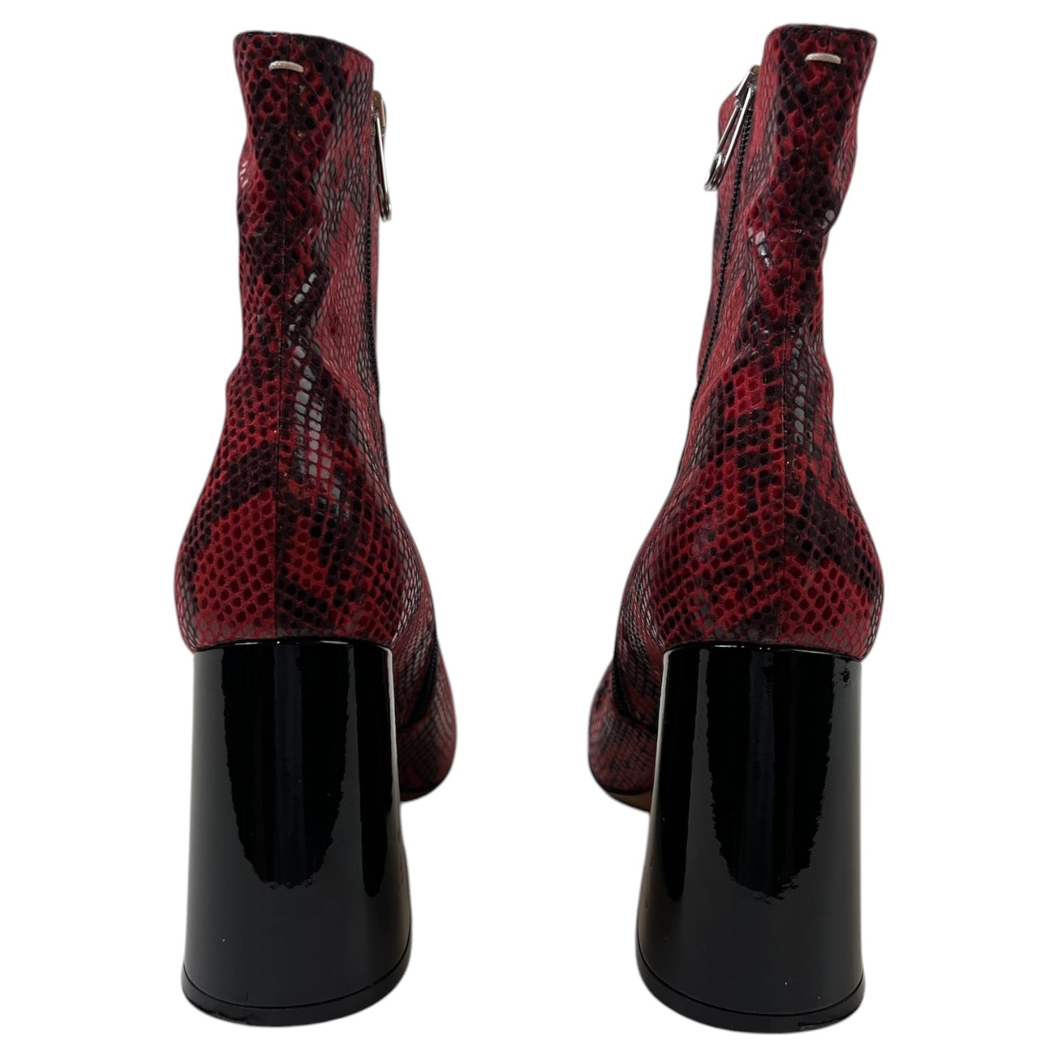 (W) Maison Margiela Ankle Boots Red Snakeskin