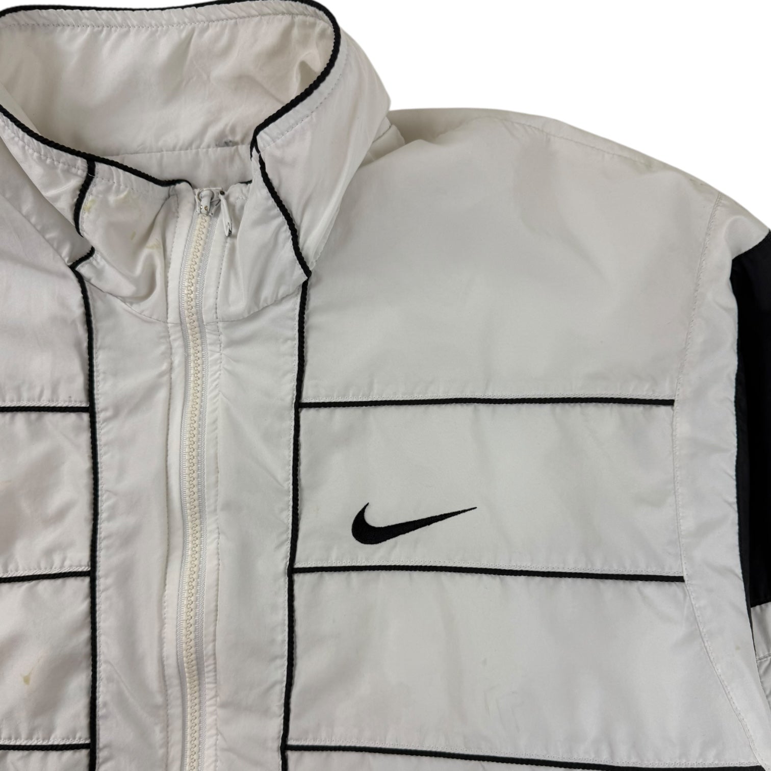 Vintage Nike Striped Windbreaker White/Black