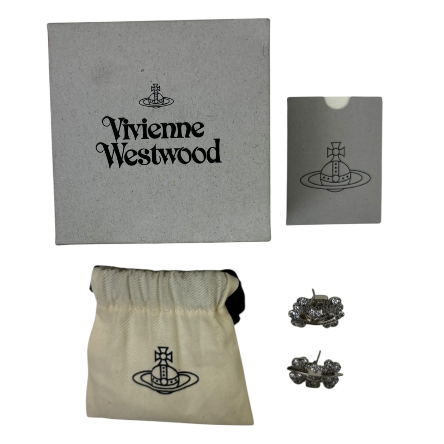 Vivienne Westwood Purple Crystal Orb Stud Earrings