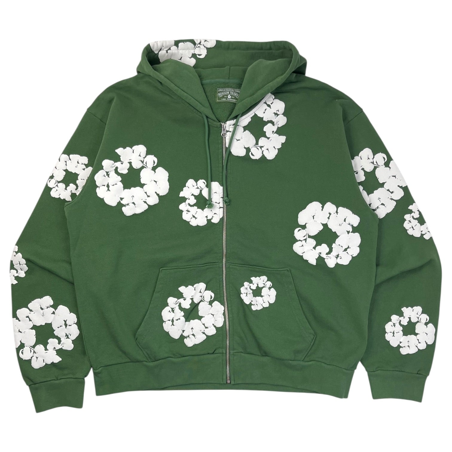 Denim Tears Cotton Wreath Zip Up Hoodie Green