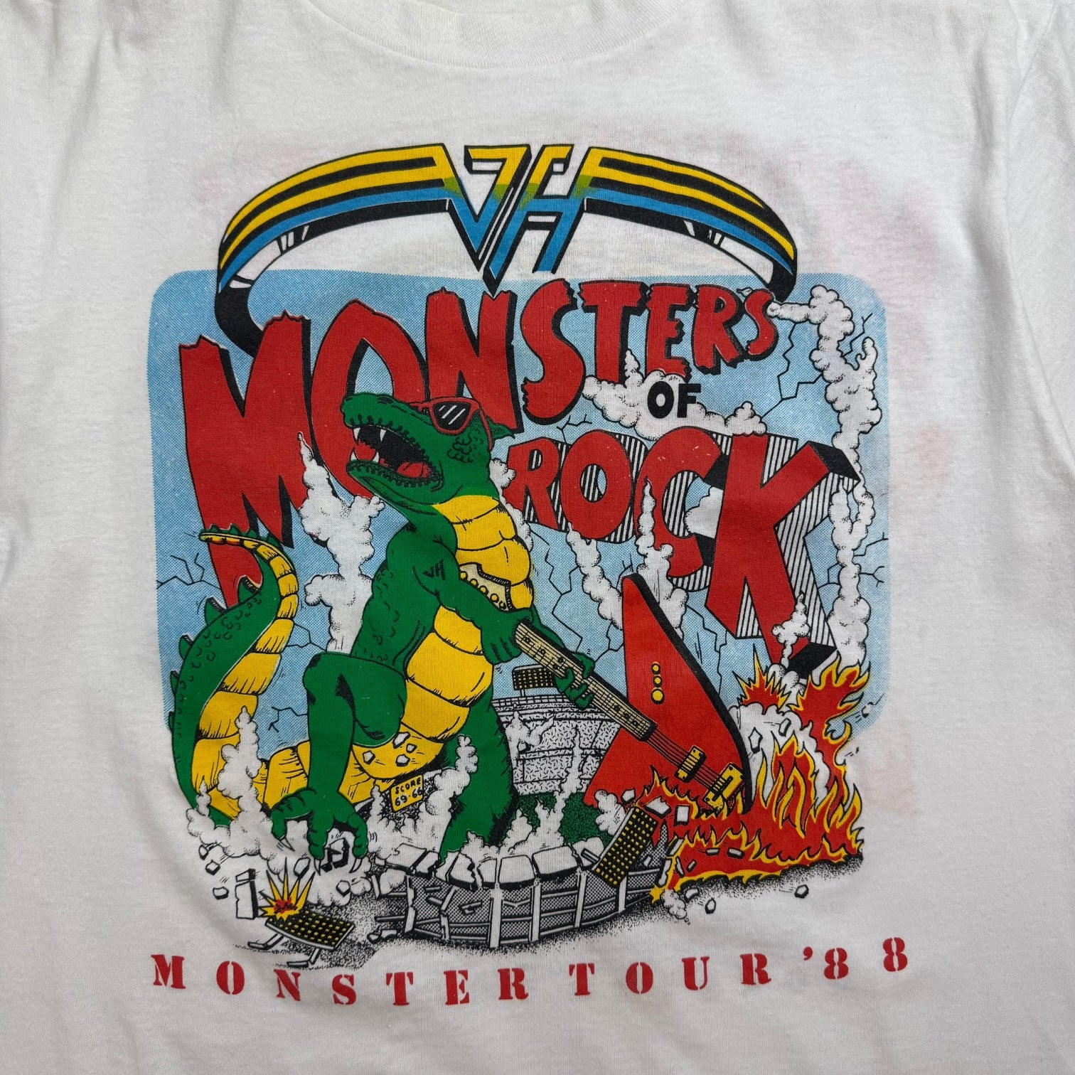 1988 Van Halen Monsters Of Rock Tour Tee White