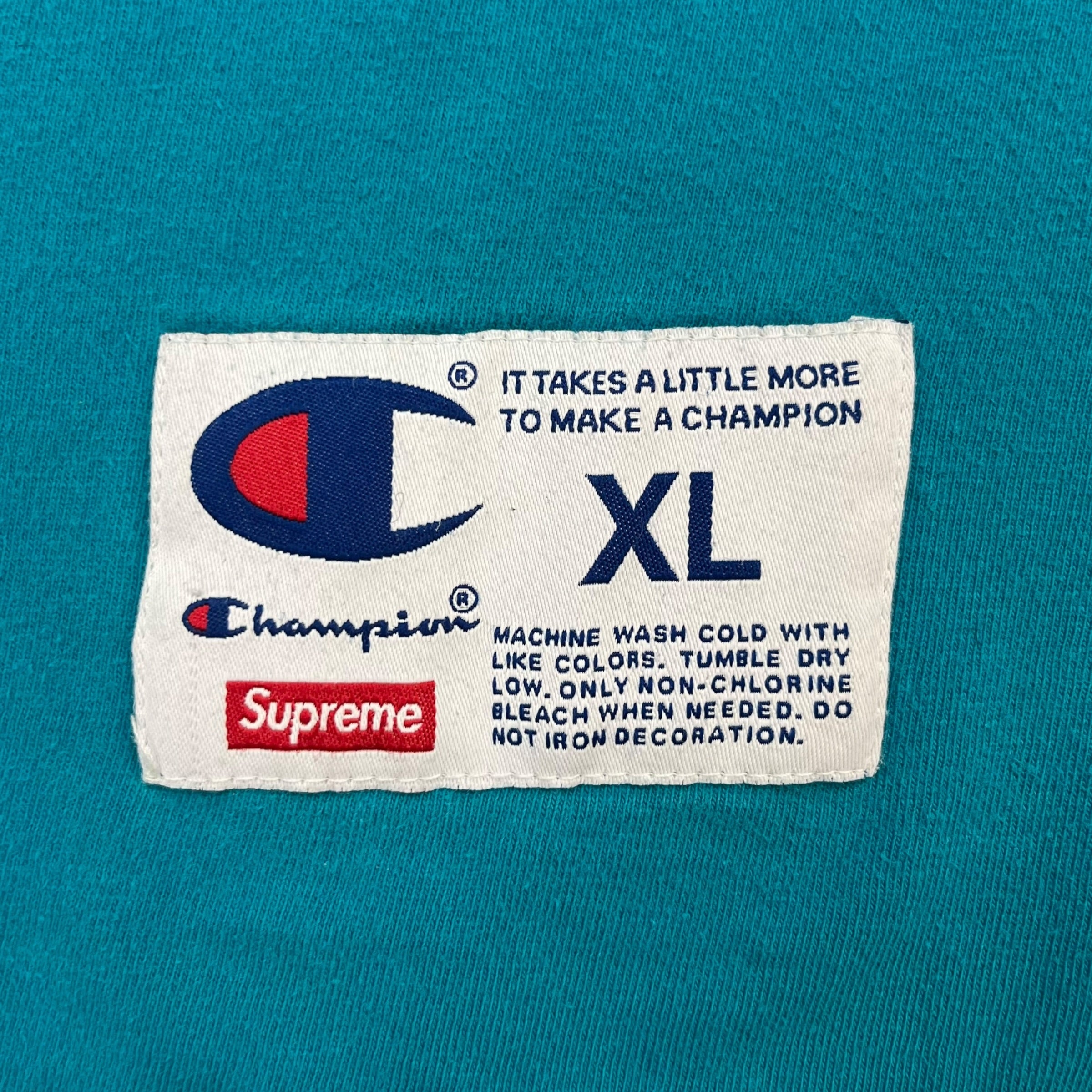 SS19 Supreme x Champion Chrome Tee Blue