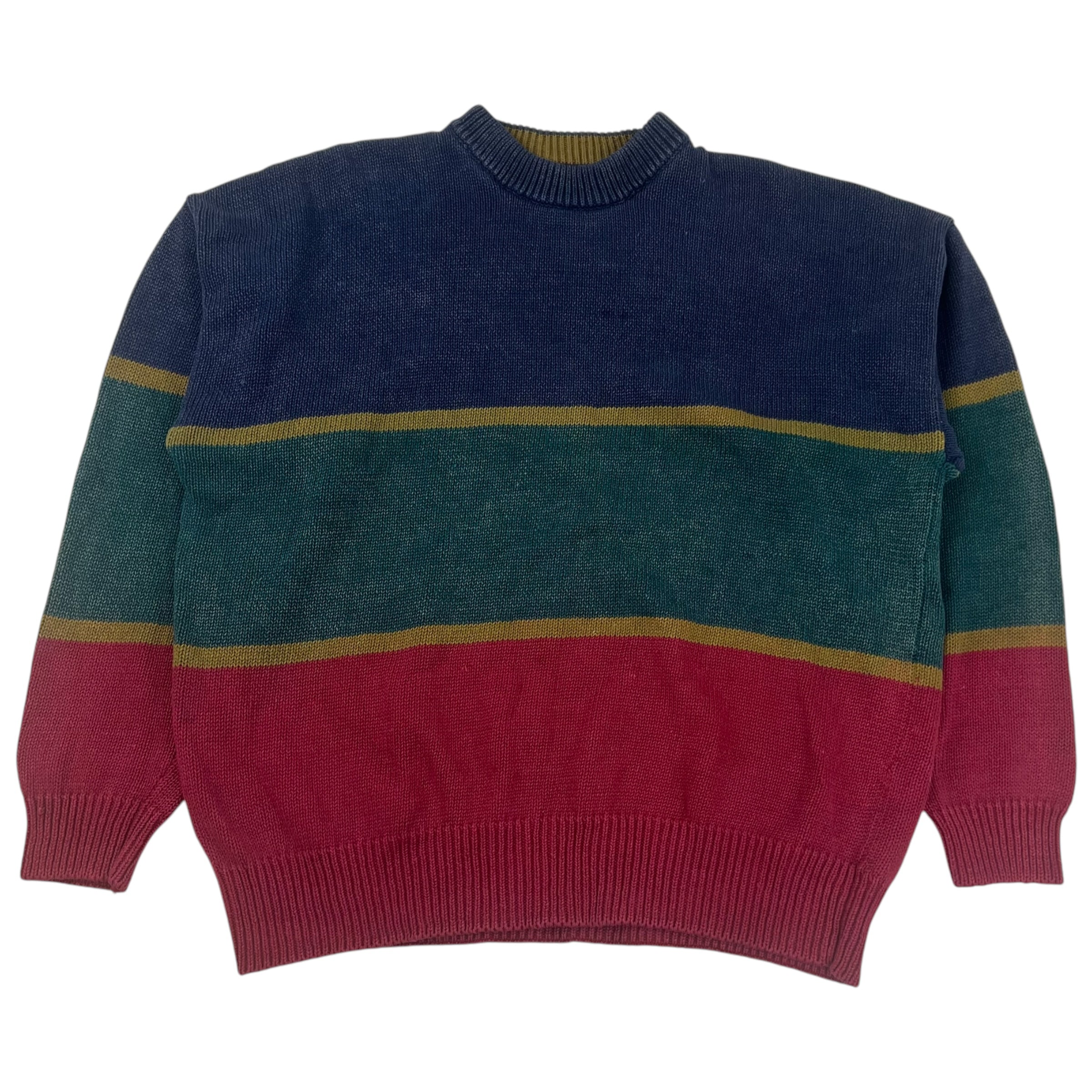 Vintage Tri-Tone Striped Knit Sweater