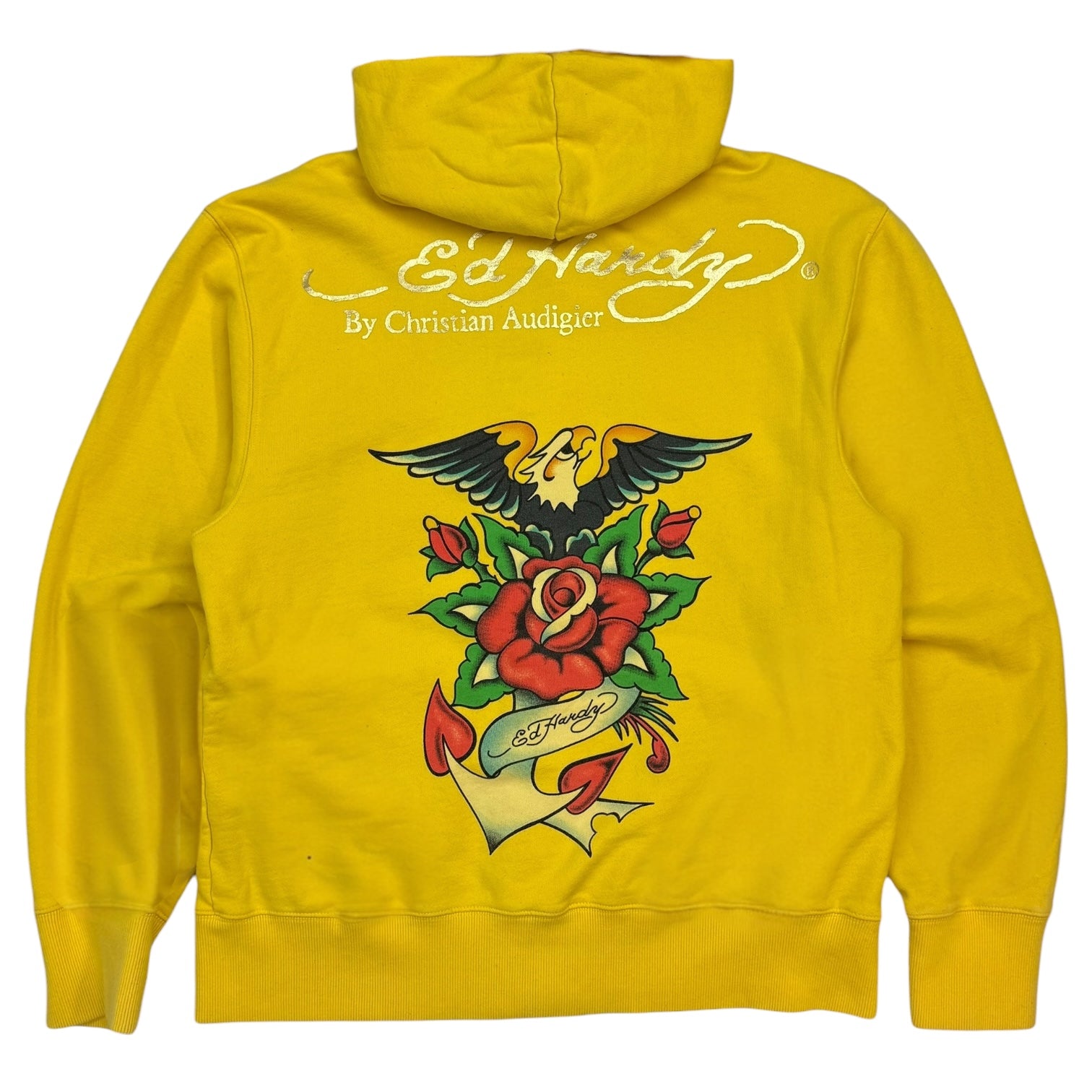 Vintage Y2K Ed Hardy By Christian Audigier Zip Up Hoodie Yellow