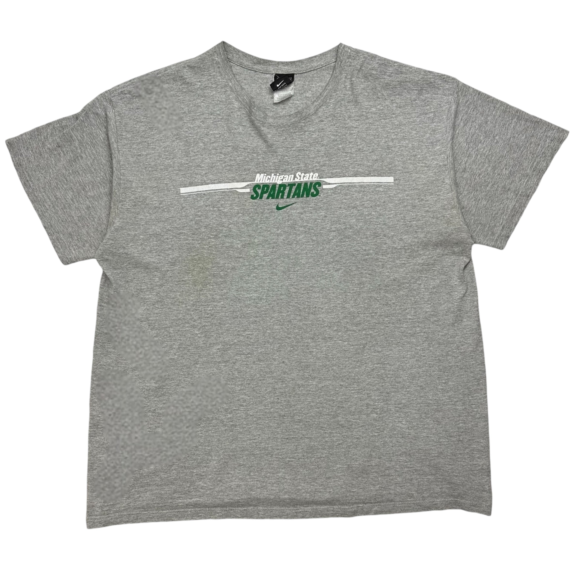 Vintage Nike Michigan State Spartans Center Swoosh Tee Grey