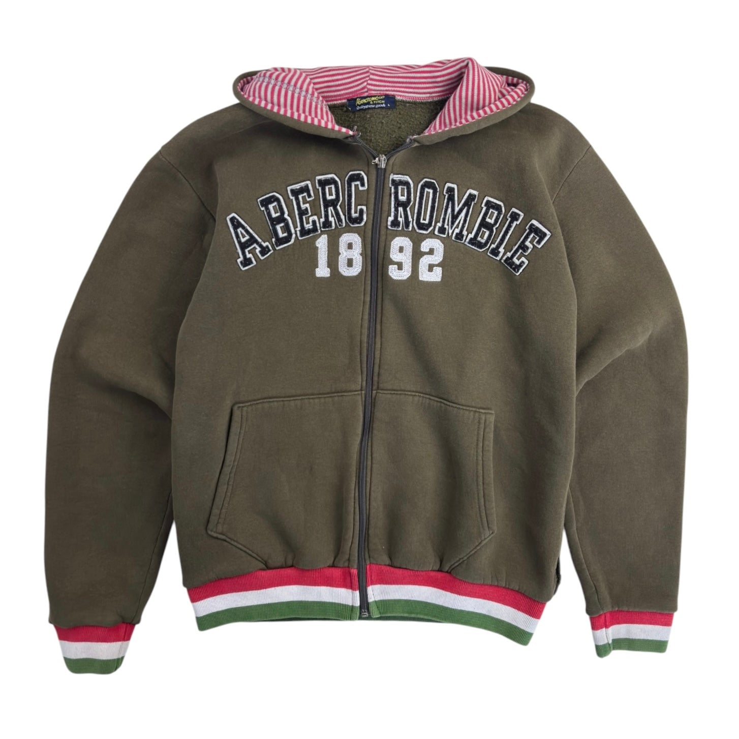 (W) Abercrombie And Fitch Zip Up Hoodie Green