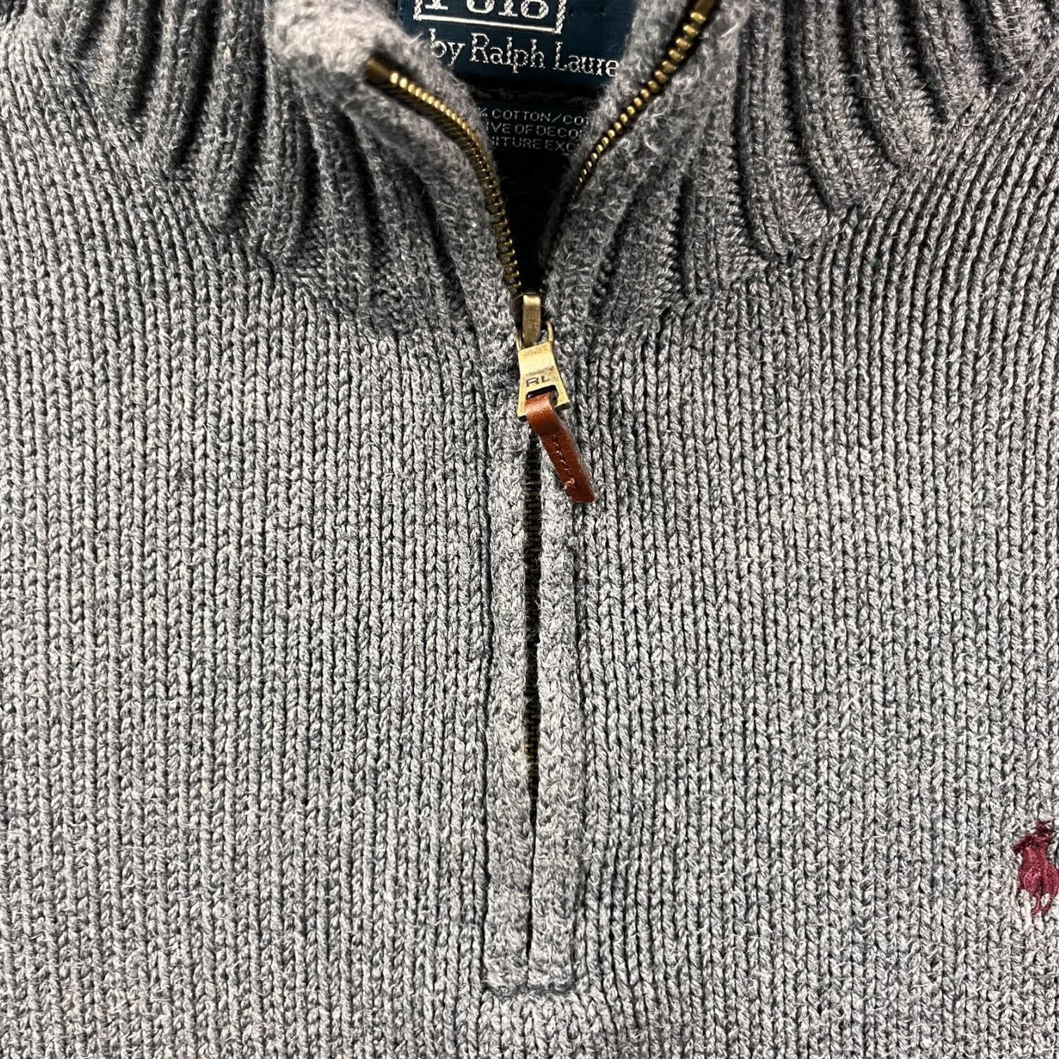 Vintage Polo Ralph Lauren Knit 1/4 Zip Sweater Grey