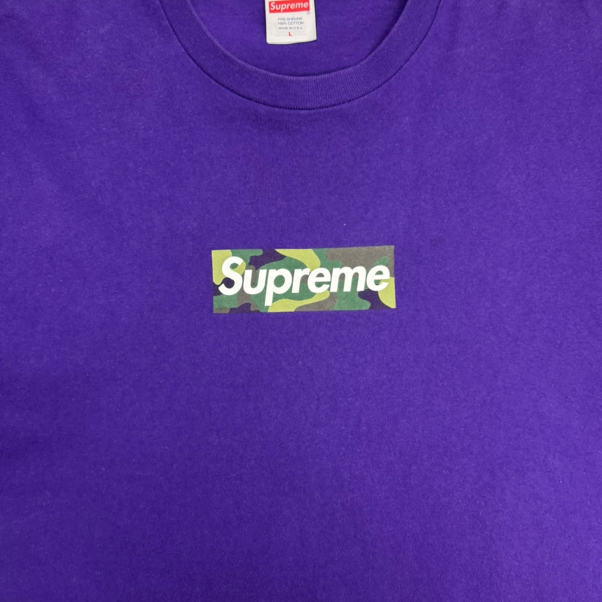 Supreme Box Logo Tee Purple/Camo
