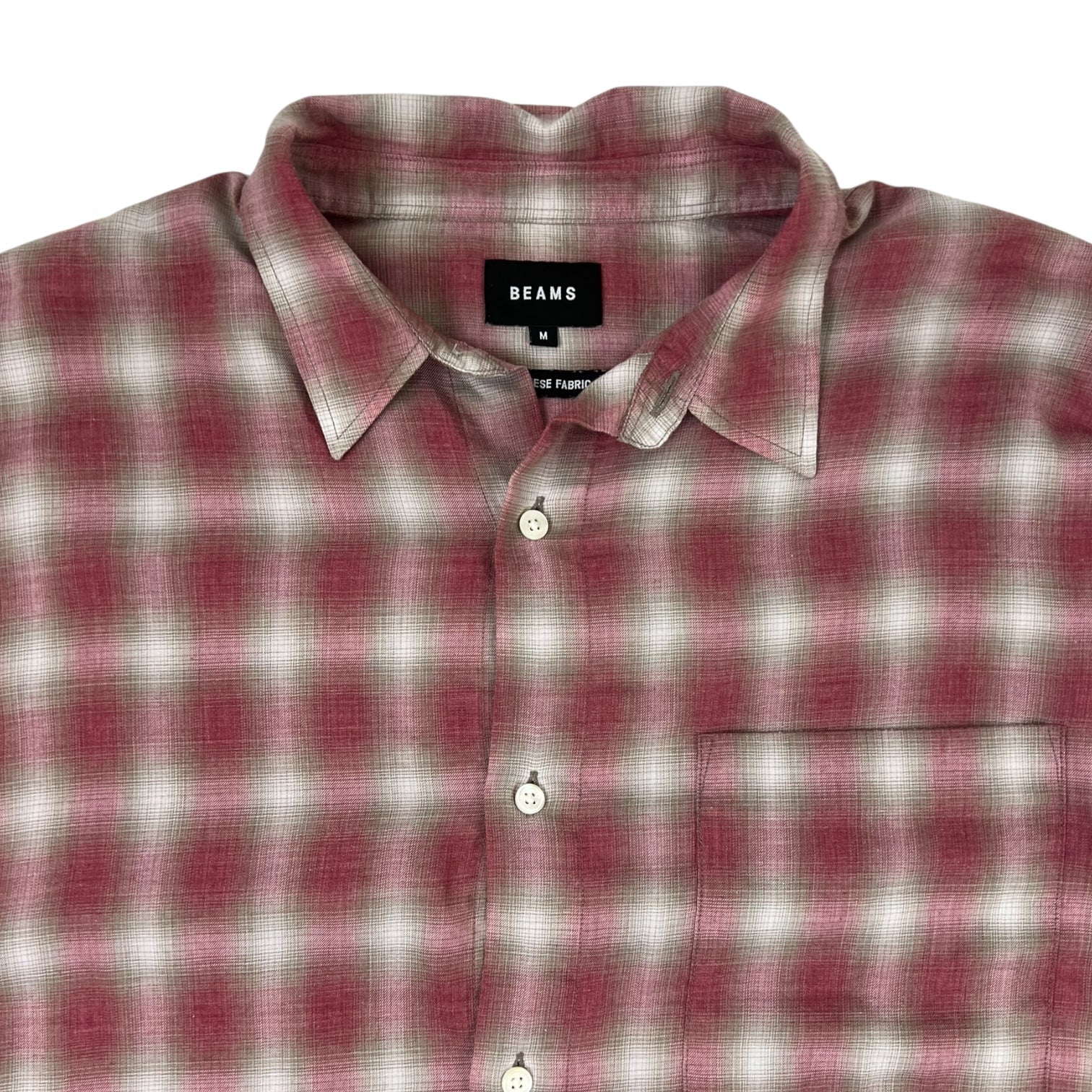 Beams Flannel Checkered Button Up Red