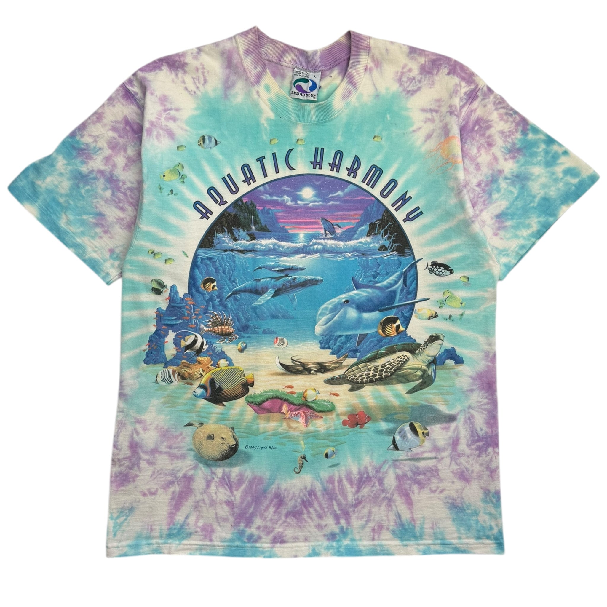 1995 Liquid Blue Aquatic Harmony Tie Dye Tee