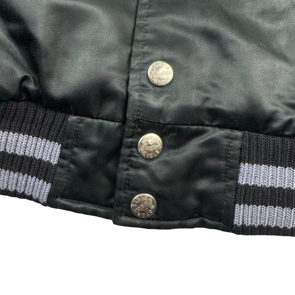 Vintage Indian Motorcycle Satin Jacket Black