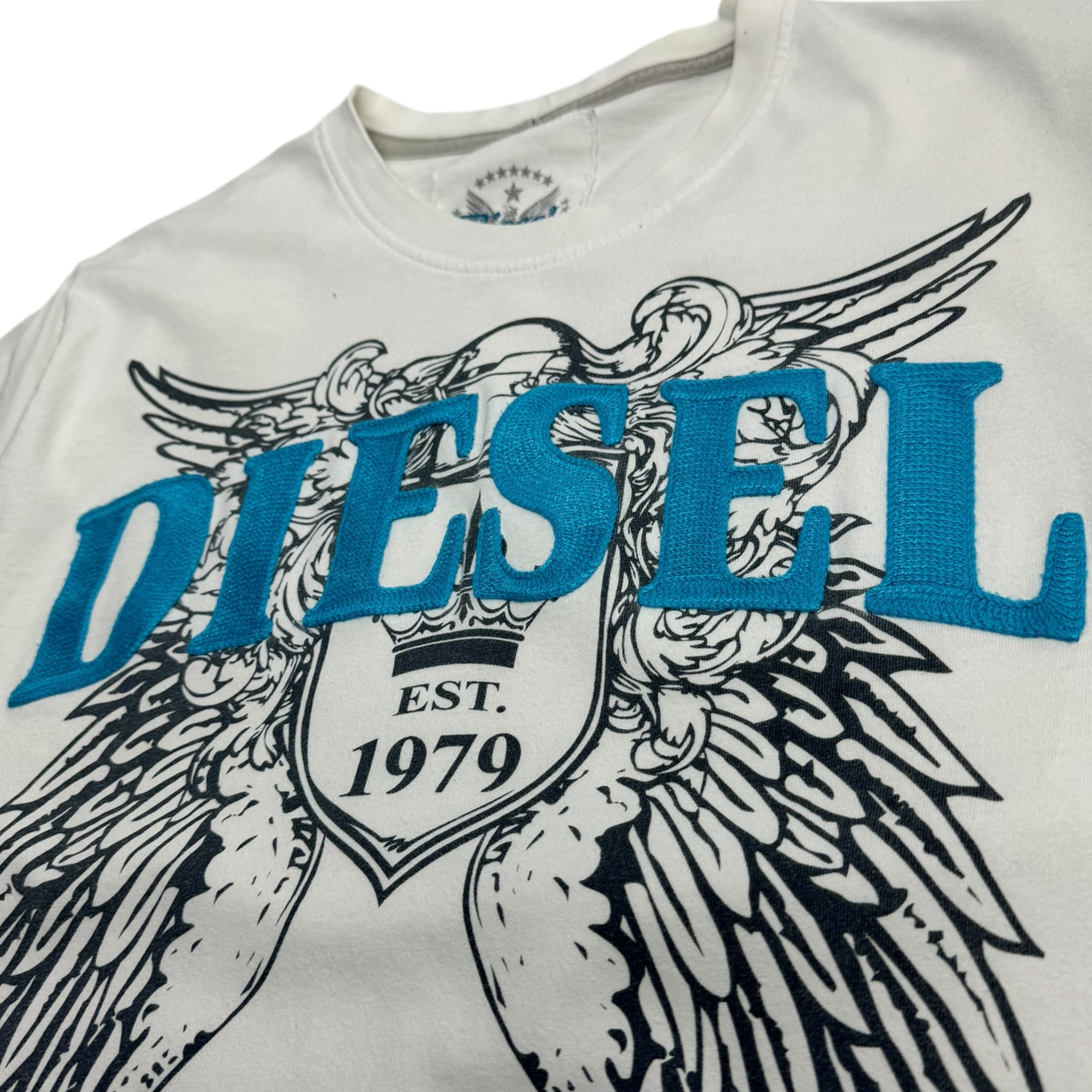 Vintage Y2K Diesel Angel Wings Crest T-Shirt