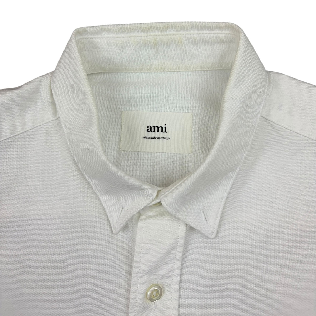 Ami Paris Heart Ace Logo Button Up White