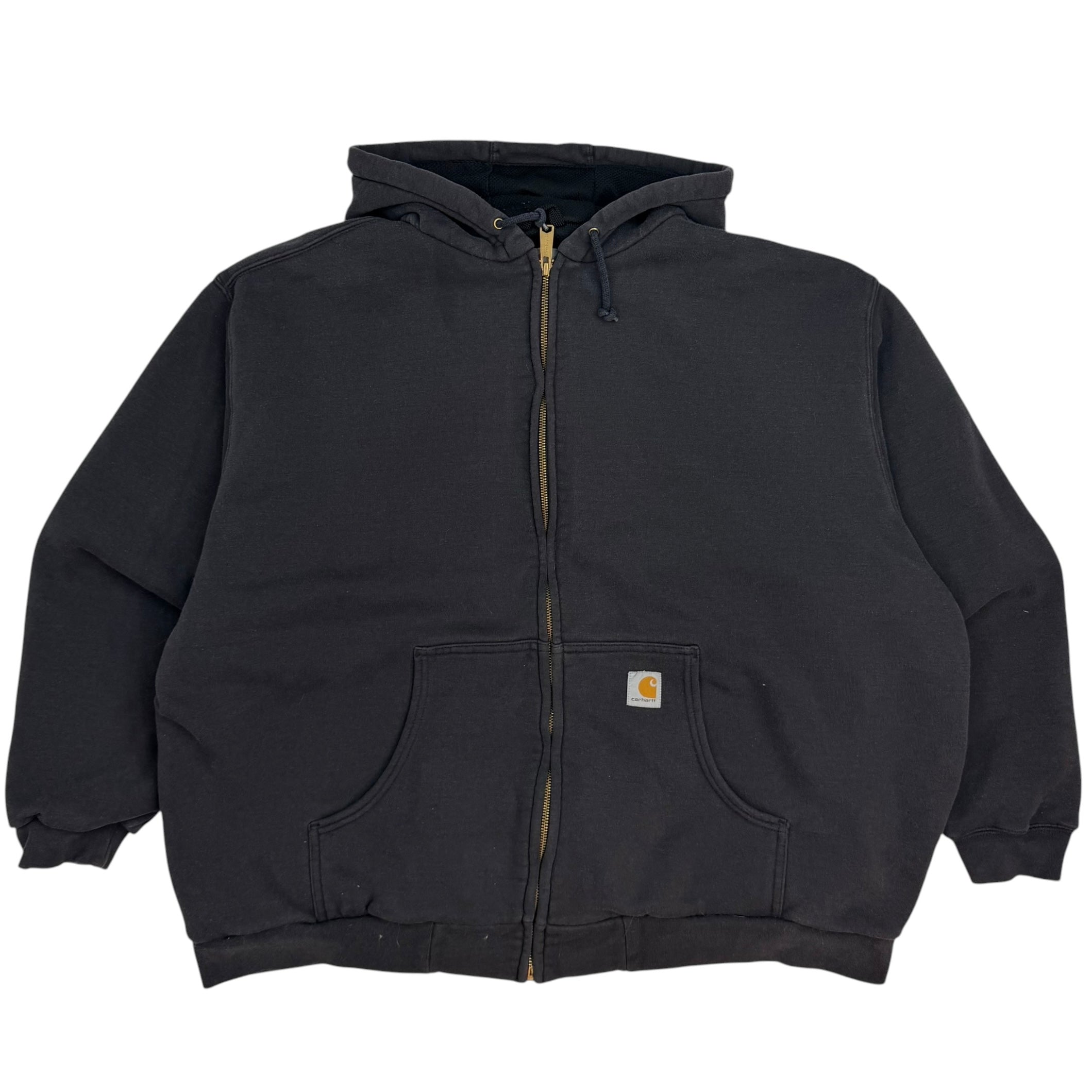 Vintage Carhartt Thermal Lined Zip Up Hoodie Black