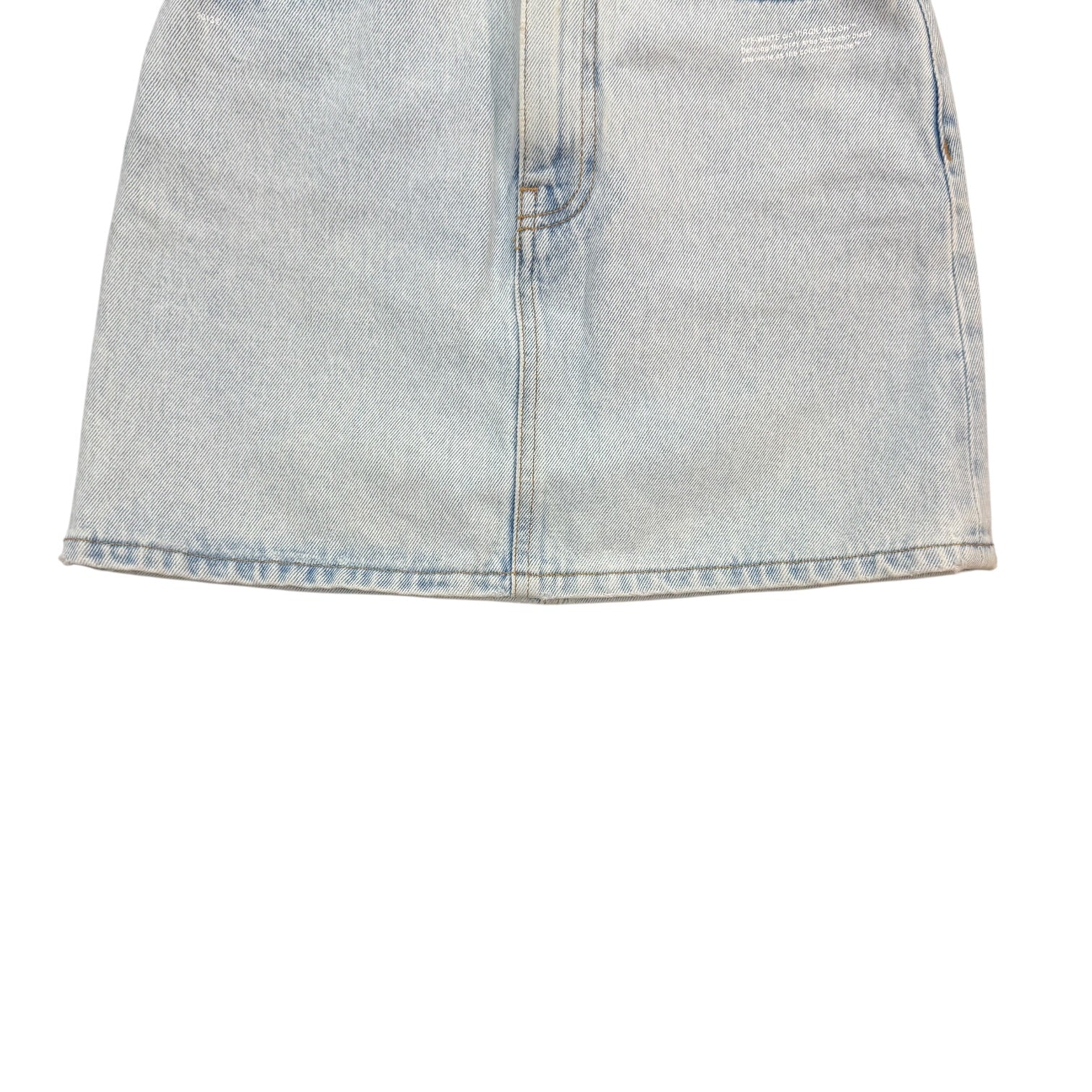 (W) Off-White Riserva Frayed Mini Skirt Blue