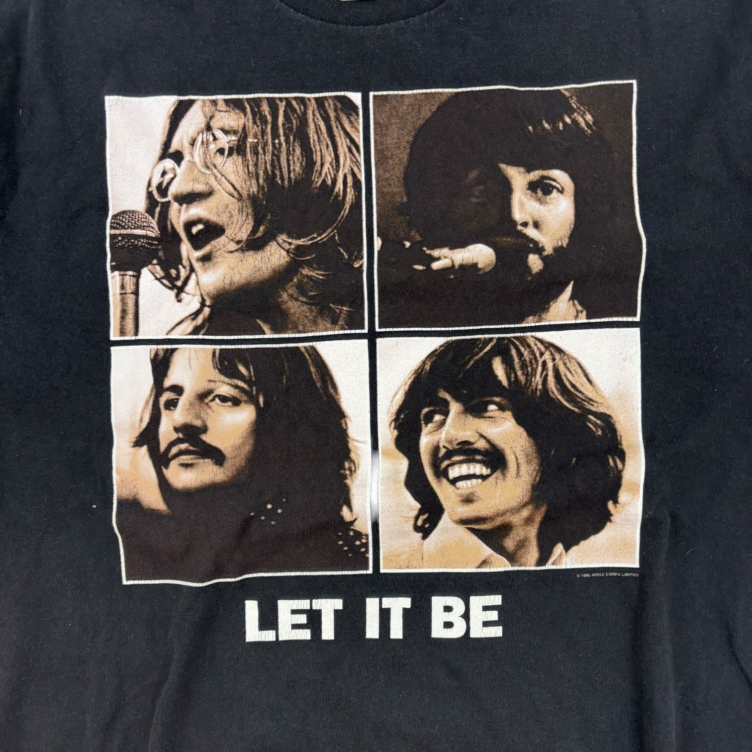 Vintage 1994 The Beatles Let It Be T-Shirt Black