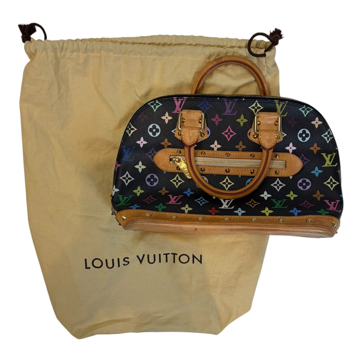 Vintage Louis Vuitton x Takashi Murakami Monogram Multicolore Alma PM Black