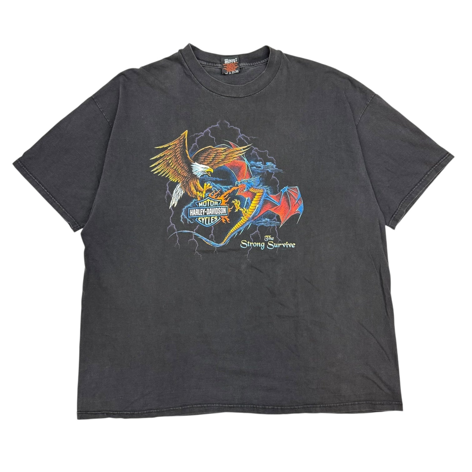 Vintage Harley Davidson The Strong Survive Tee Black