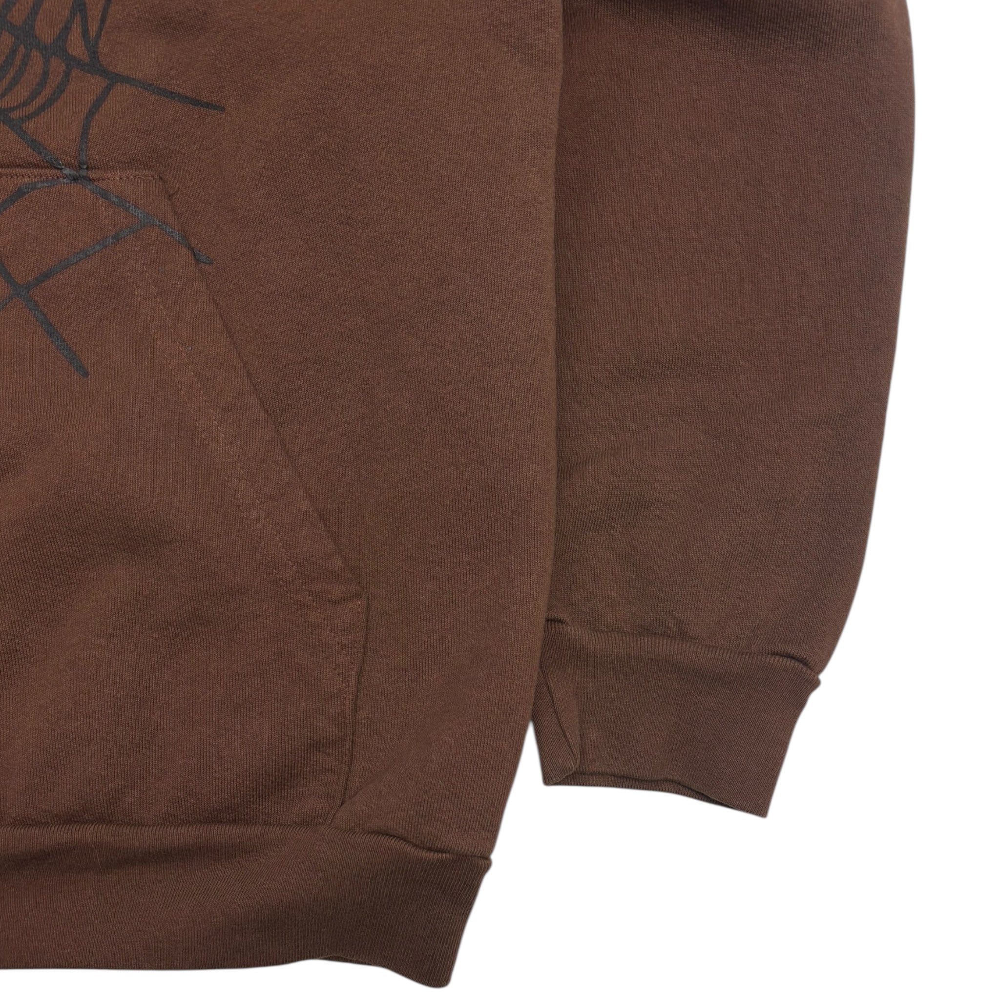 Sp5der X Travis Scott Rhinestone Web Hoodie Brown