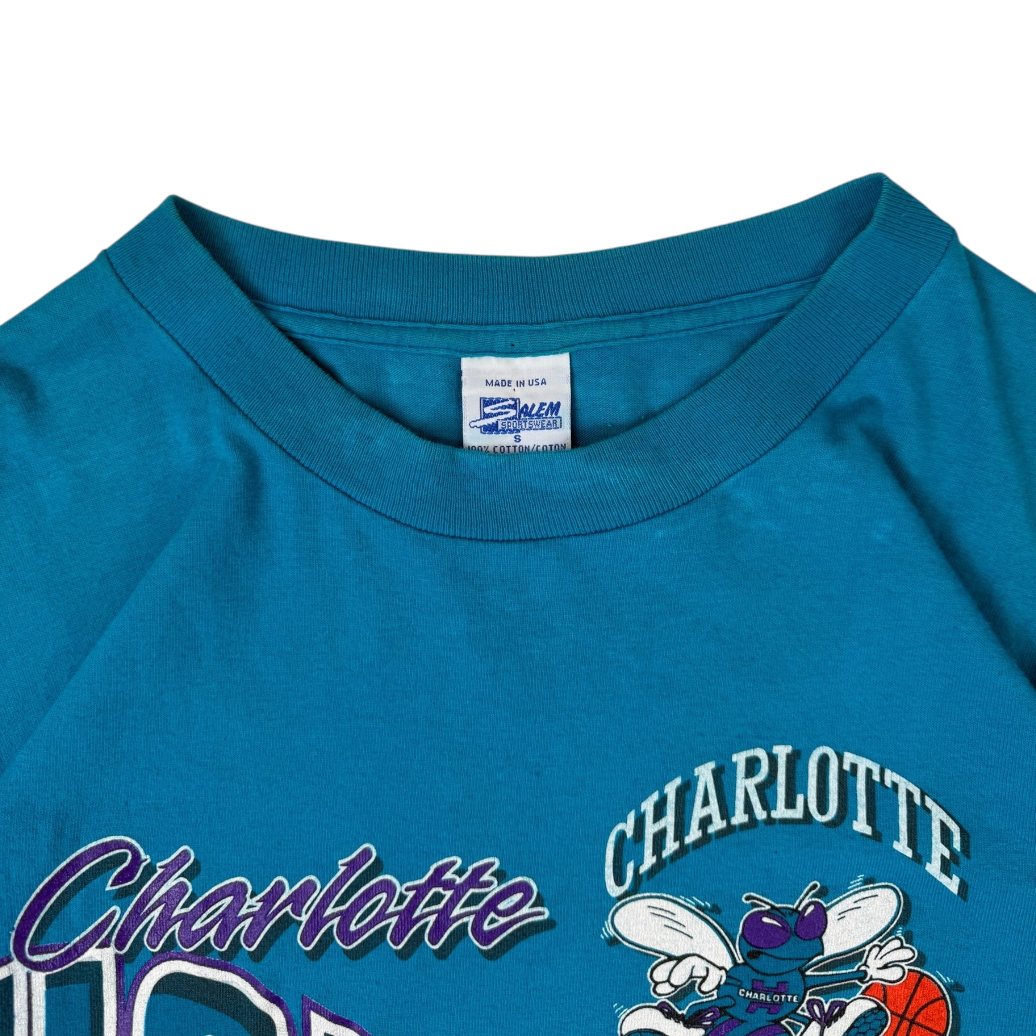 Vintage Charlotte Hornets Salem NBA T-Shirt Teal