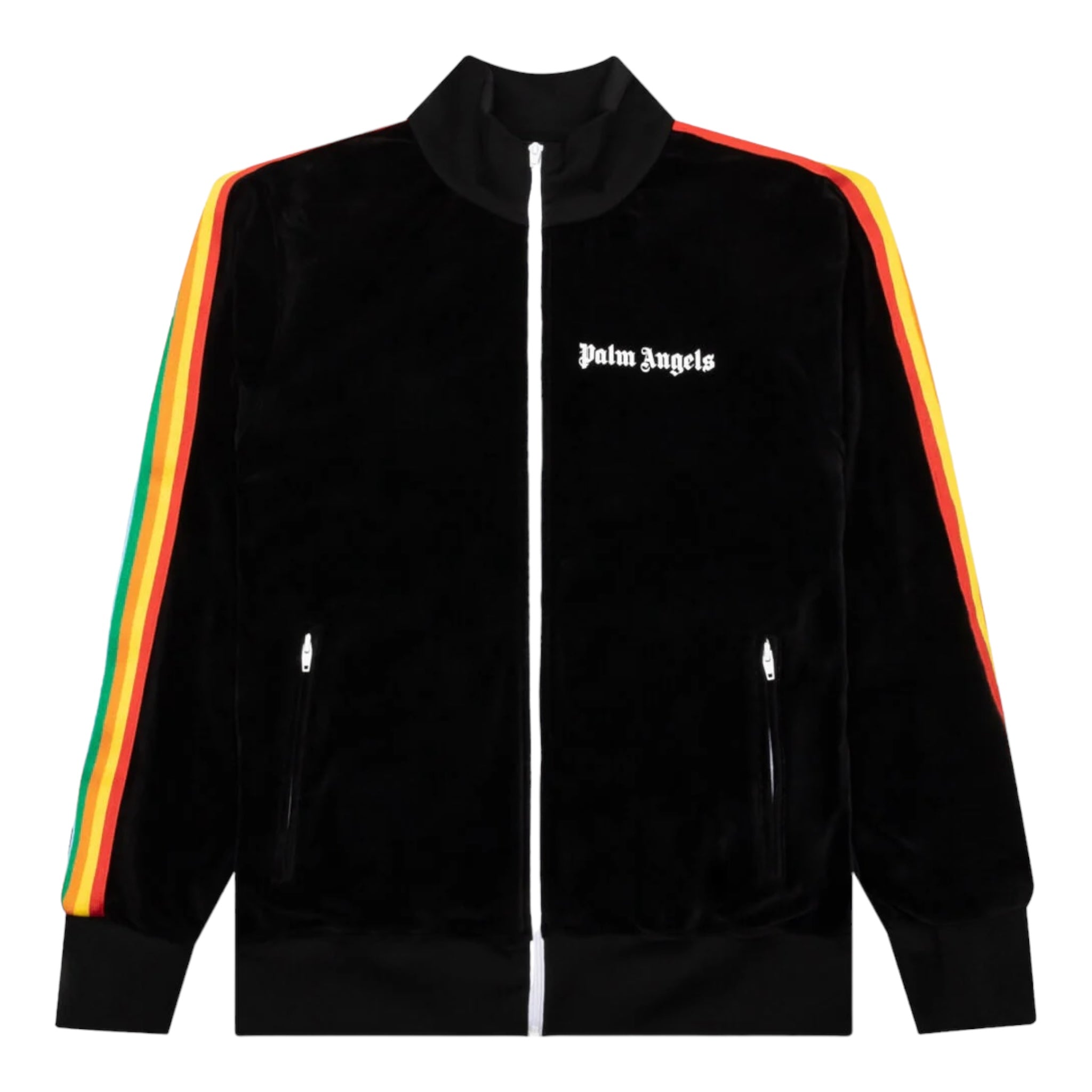 Palm Angels Rainbow Chenille Track Jacket - Black/White