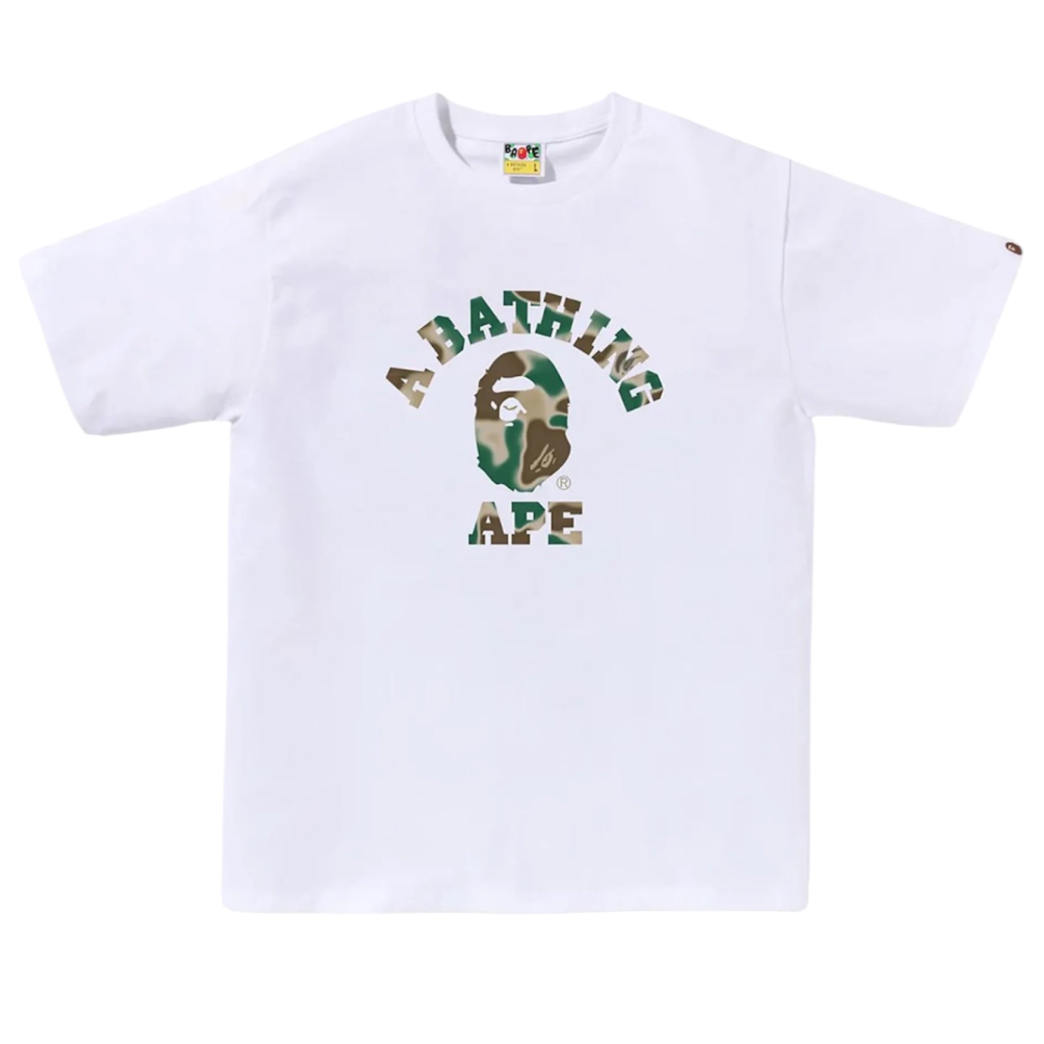 BAPE Liquid Camo College Tee White/Olivedrab