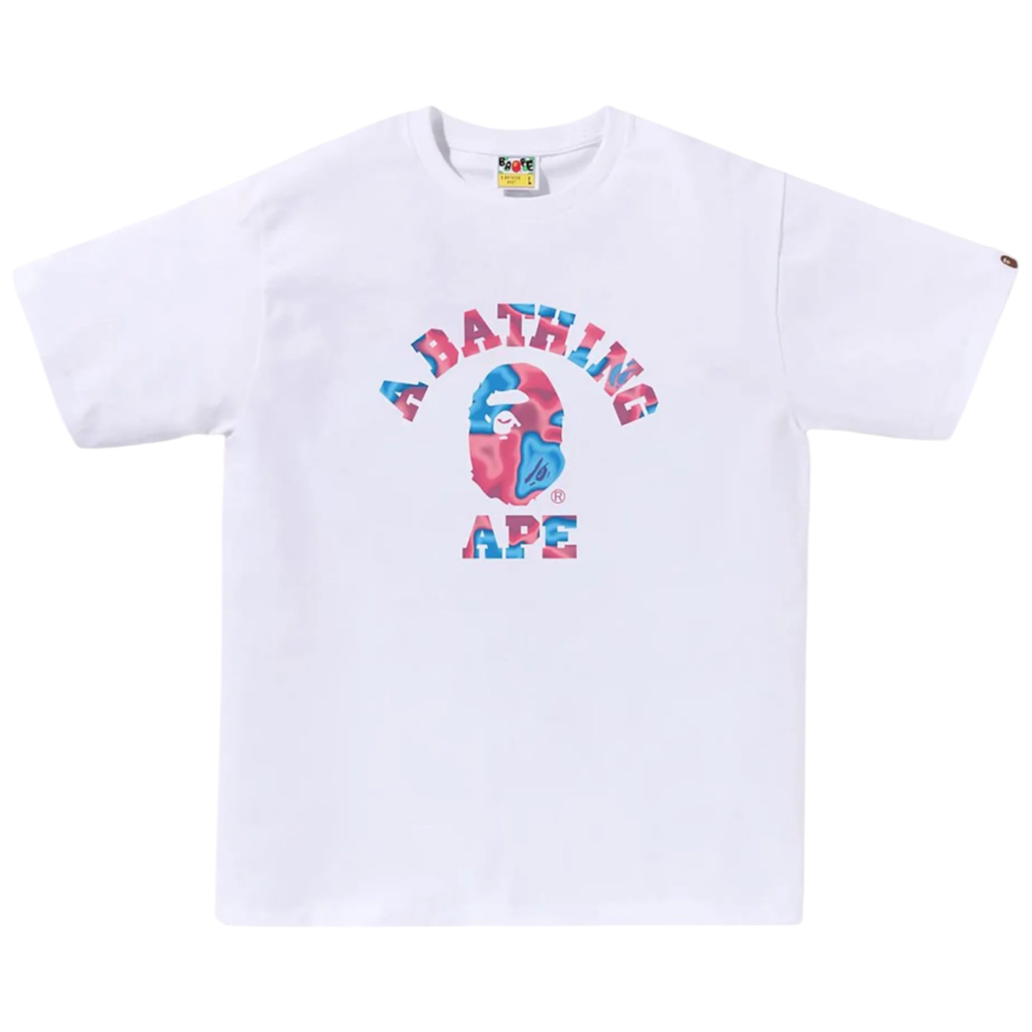 BAPE Liquid Camo College Tee White/Pink