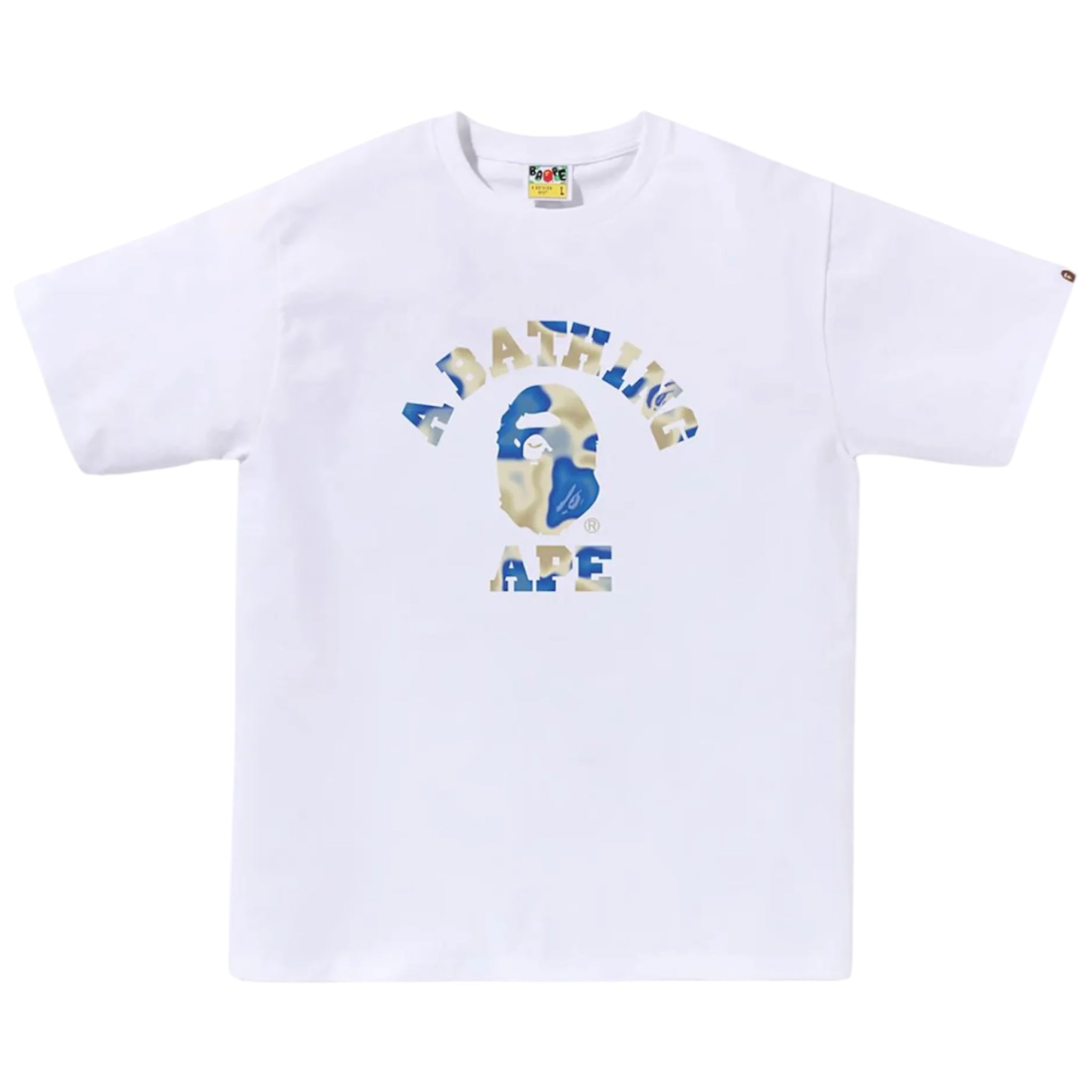 BAPE Liquid Camo College Tee White/Blue