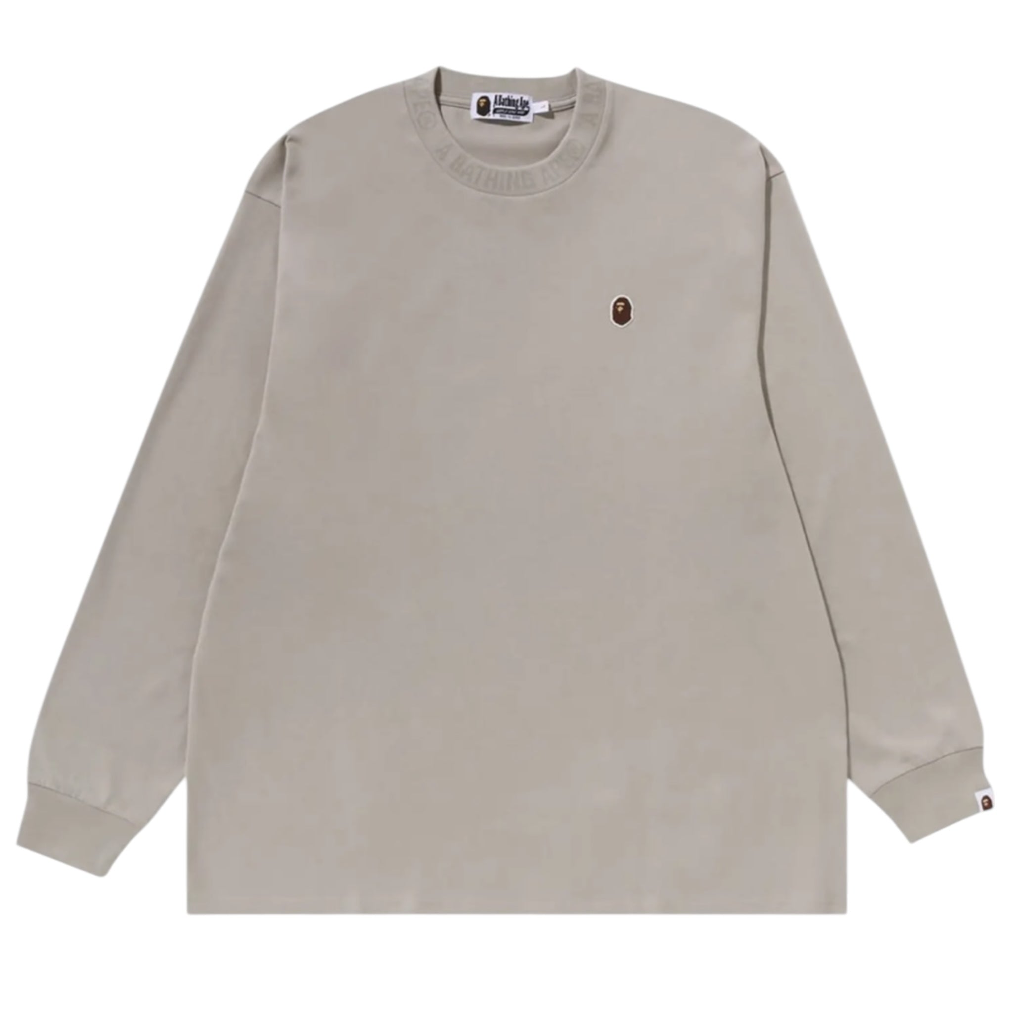 BAPE Ape Head One Point Long-Sleeve Tee Beige