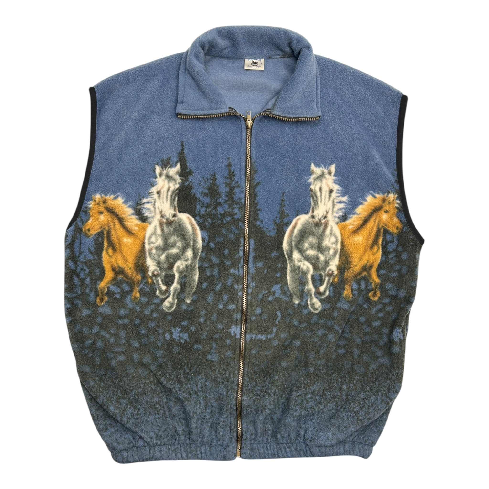 Vintage Galloping Horses Fleece Vest