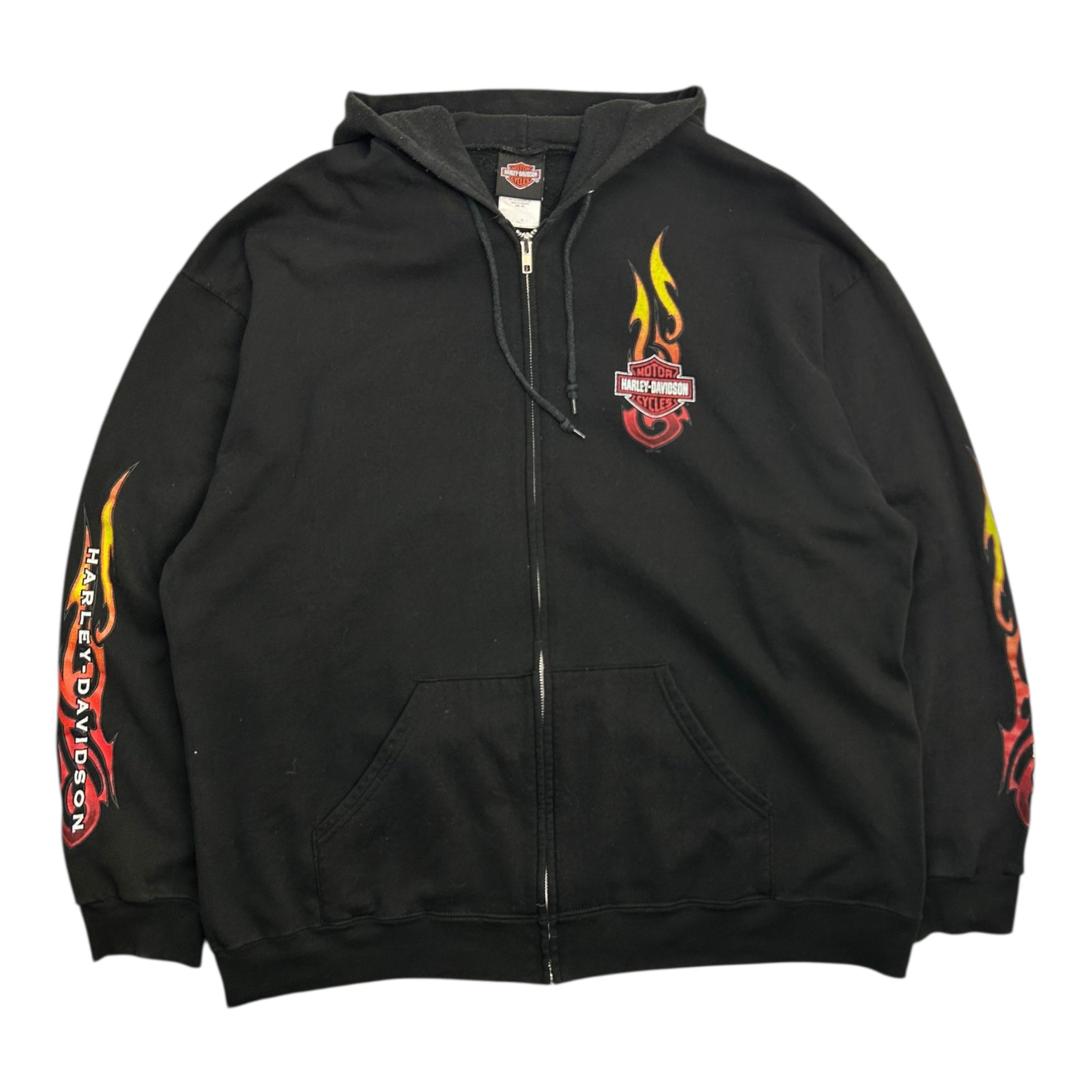 Harley Davidson Zip Up Flamesleeve Hoodie