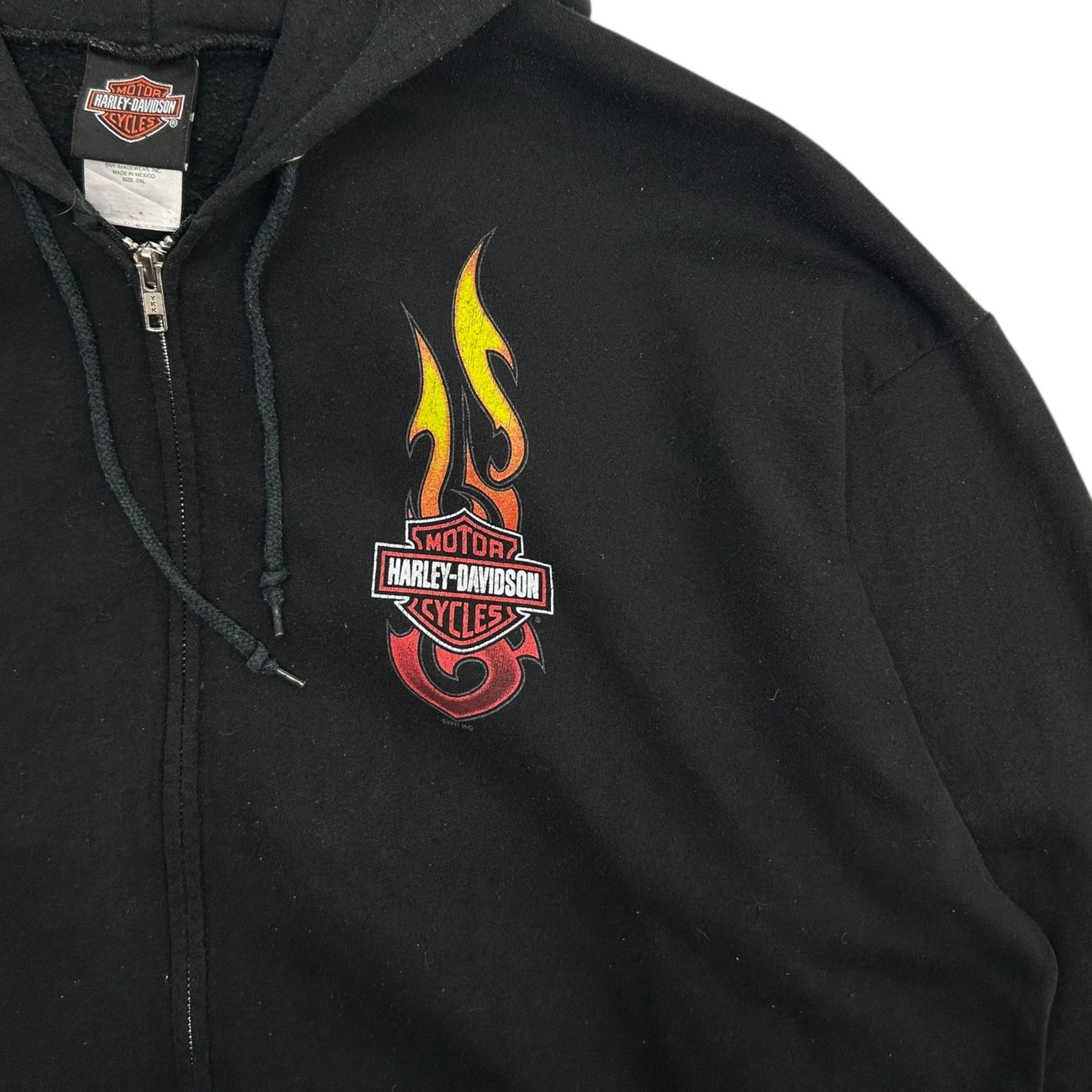 Harley Davidson Zip Up Flamesleeve Hoodie