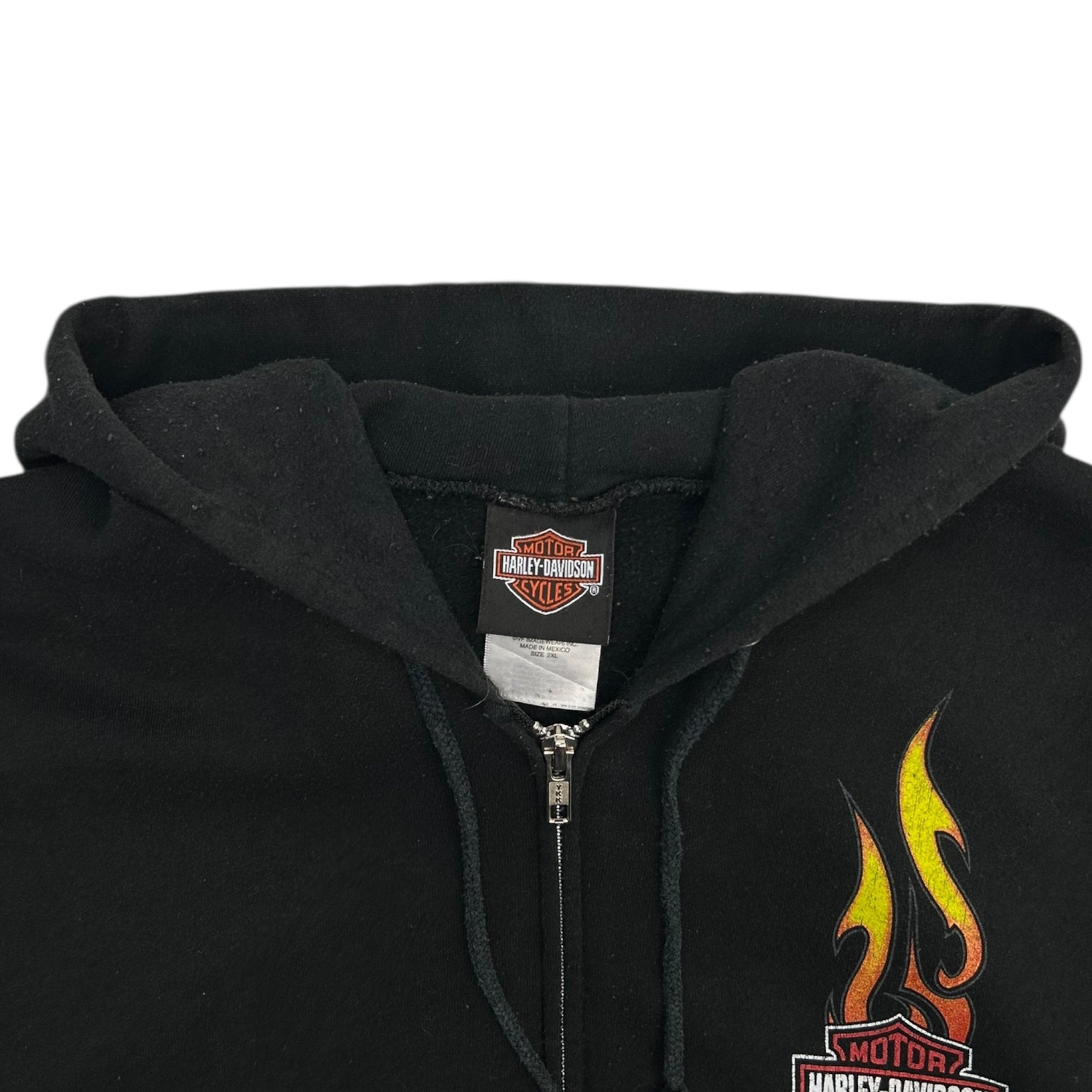 Harley Davidson Zip Up Flamesleeve Hoodie