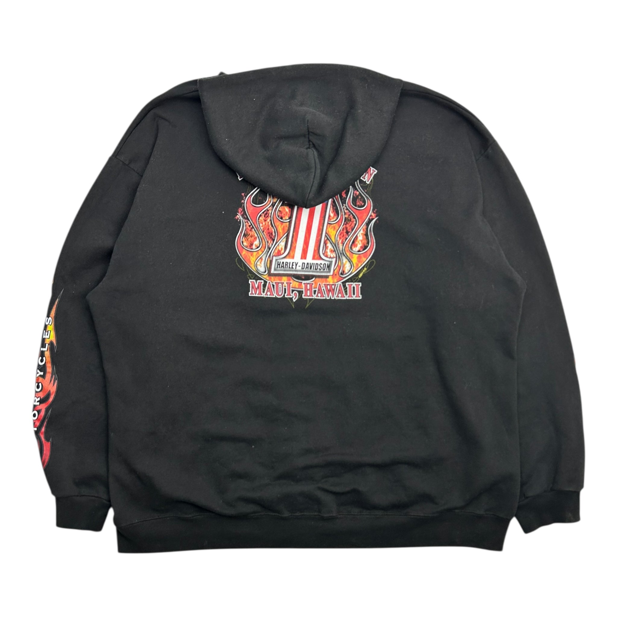 Harley Davidson Zip Up Flamesleeve Hoodie